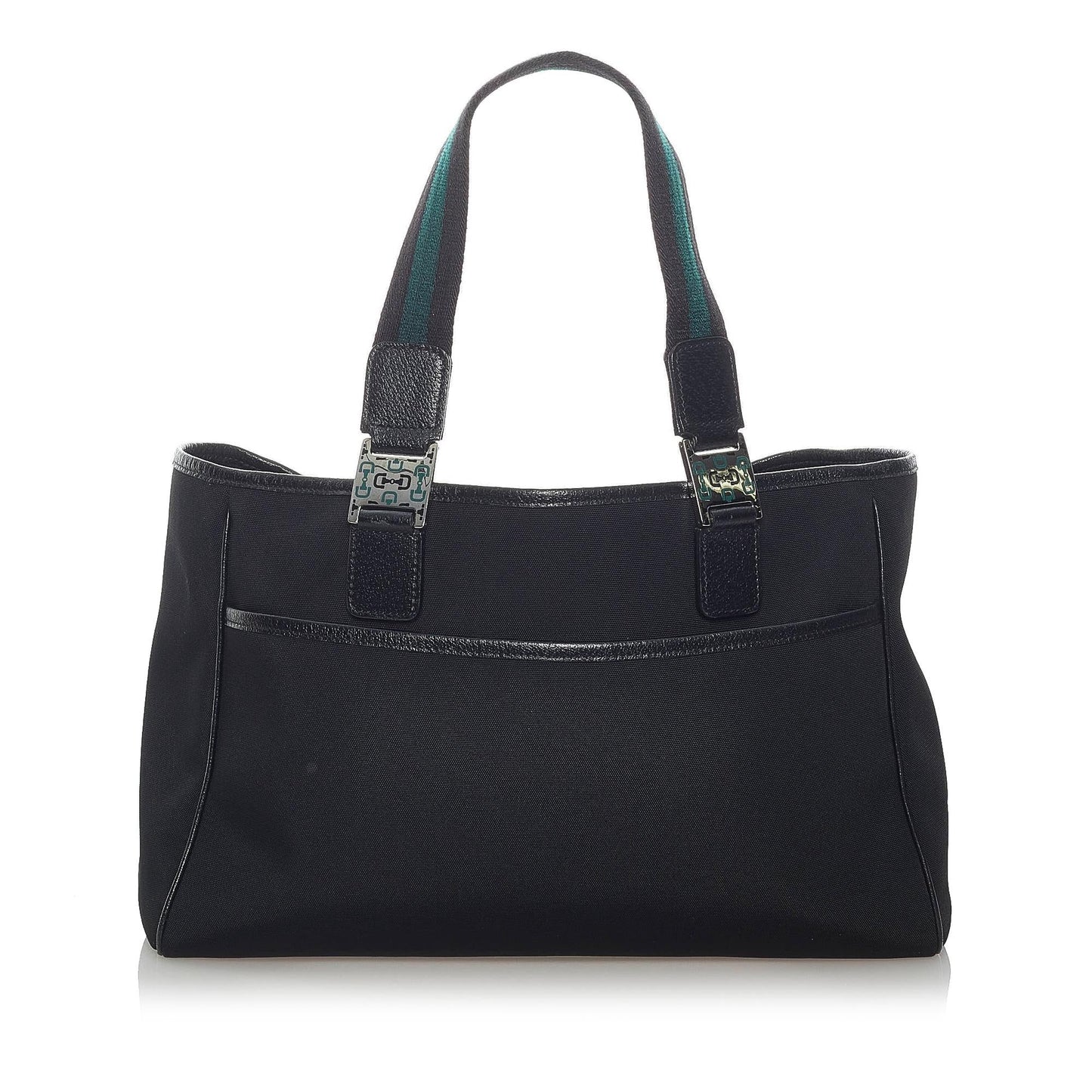 Gucci Horsebit Web SHG-fpGZRl Canvas Calf Black Satchel Bag