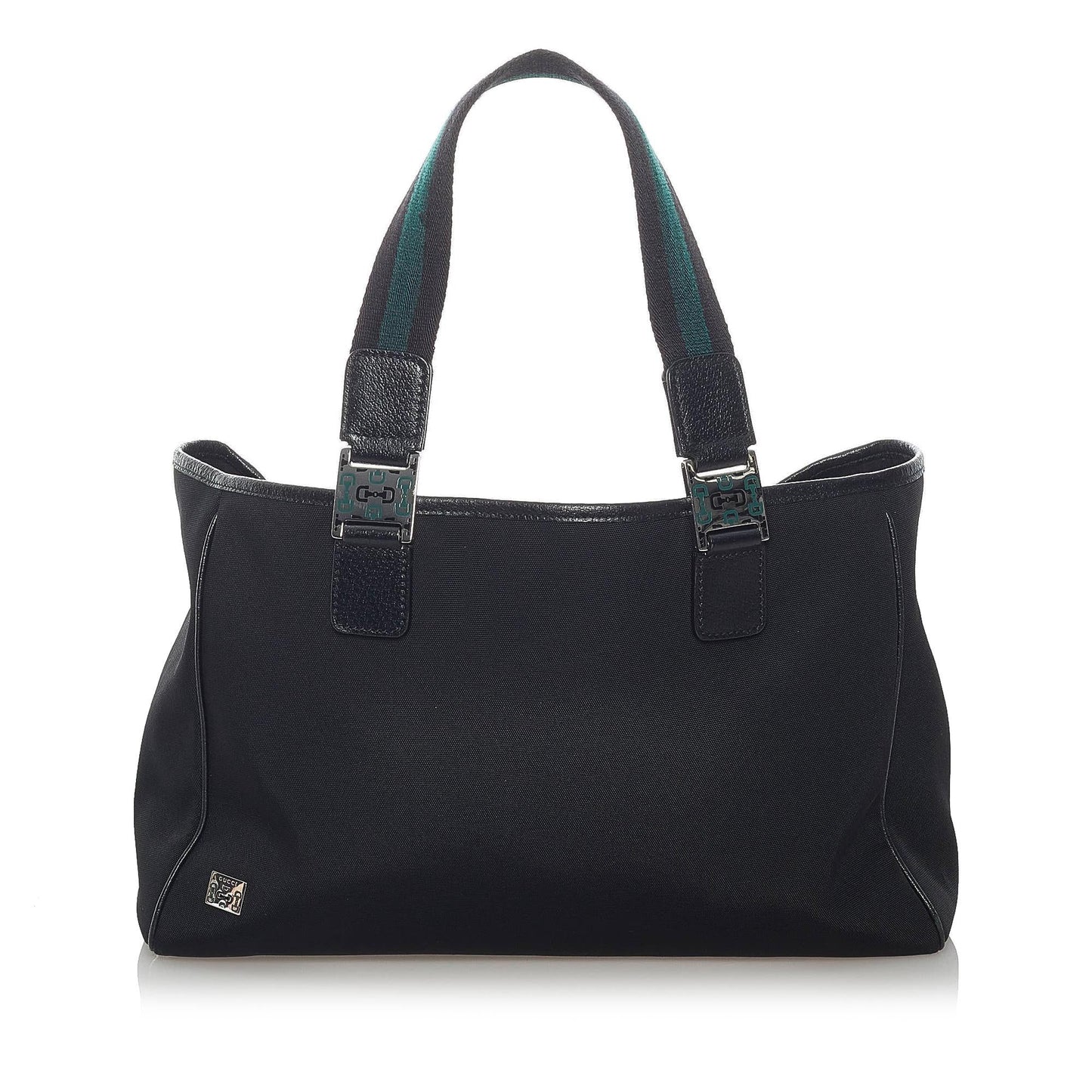 Gucci Horsebit Web SHG-fpGZRl Canvas Calf Black Satchel Bag