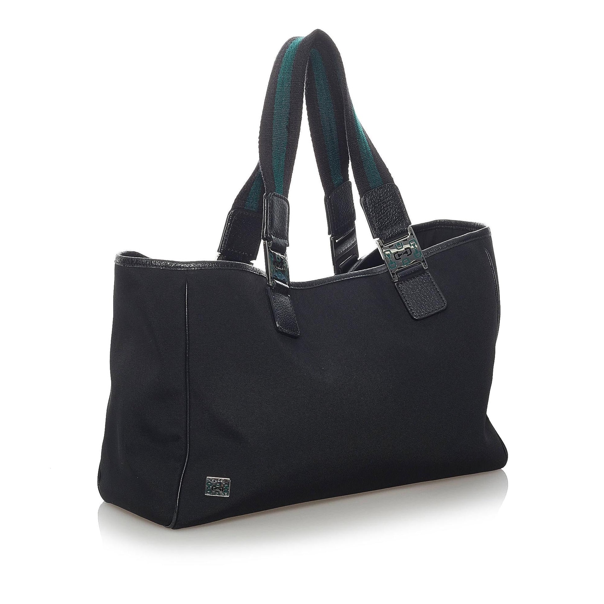 Gucci Horsebit Web SHG-fpGZRl Canvas Calf Black Satchel Bag