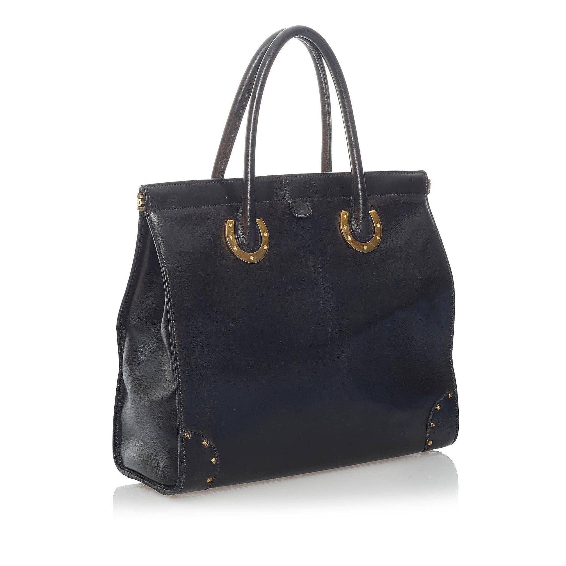 Gucci Horseshoe Leather Tote Bag (SHG-31243)