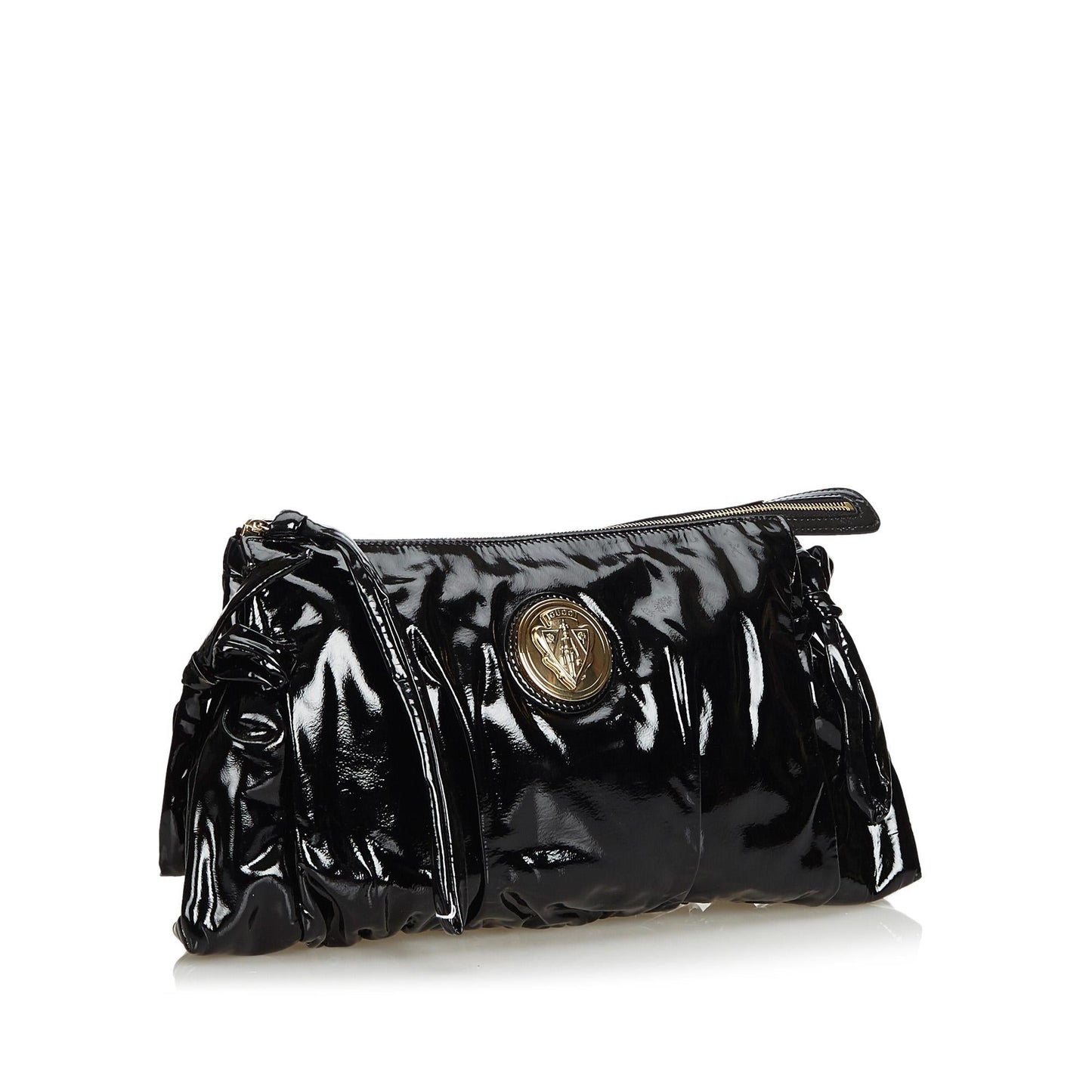 Gucci Hysteria SHG Leather Patent Black Clutch Bag