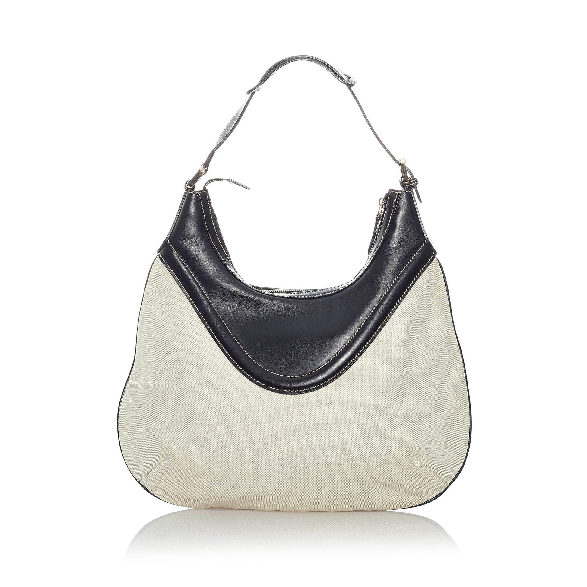 Gucci Hysteria Crest SHG Canvas Calf Black White Shoulder Bag