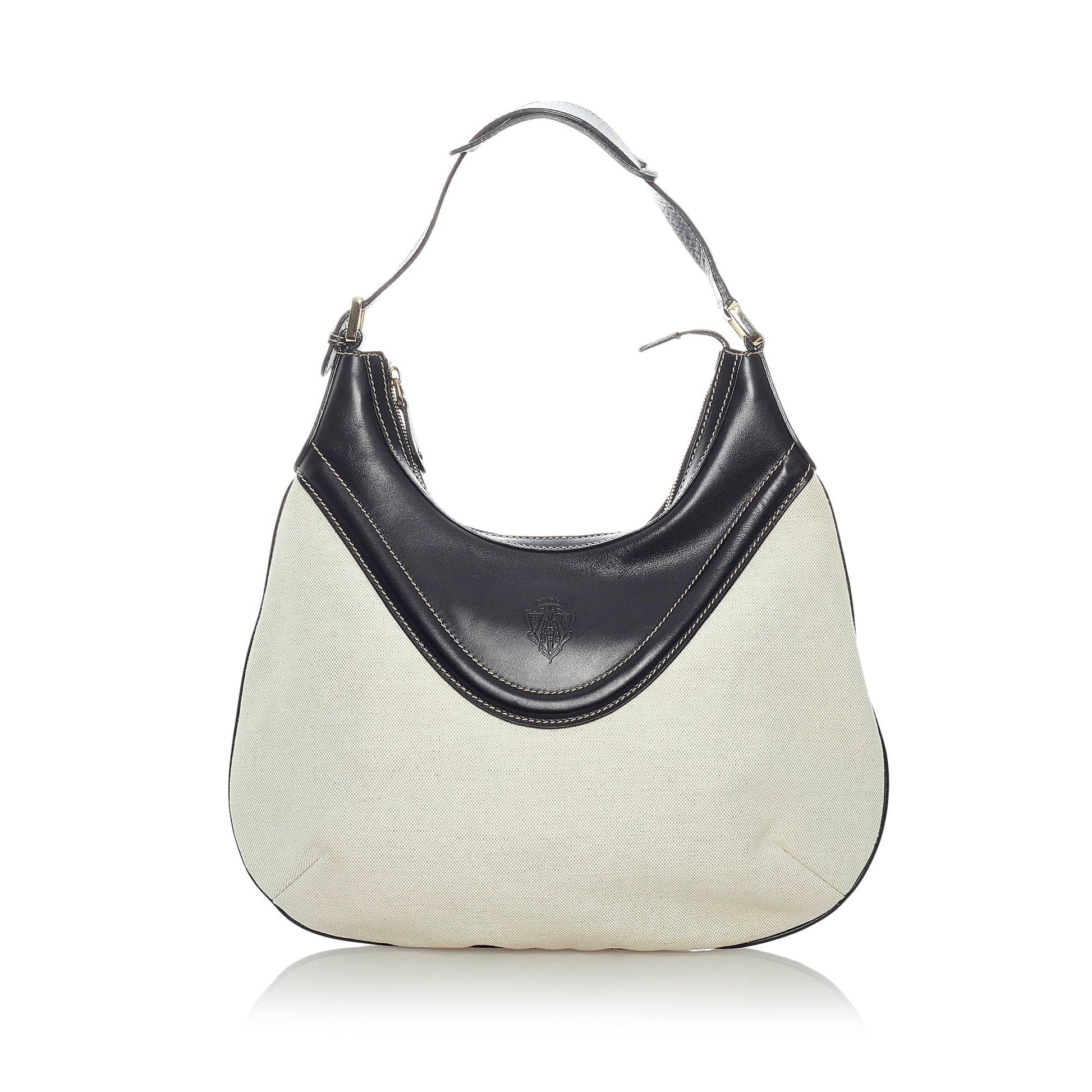 Gucci Hysteria Crest SHG Canvas Calf Black White Shoulder Bag