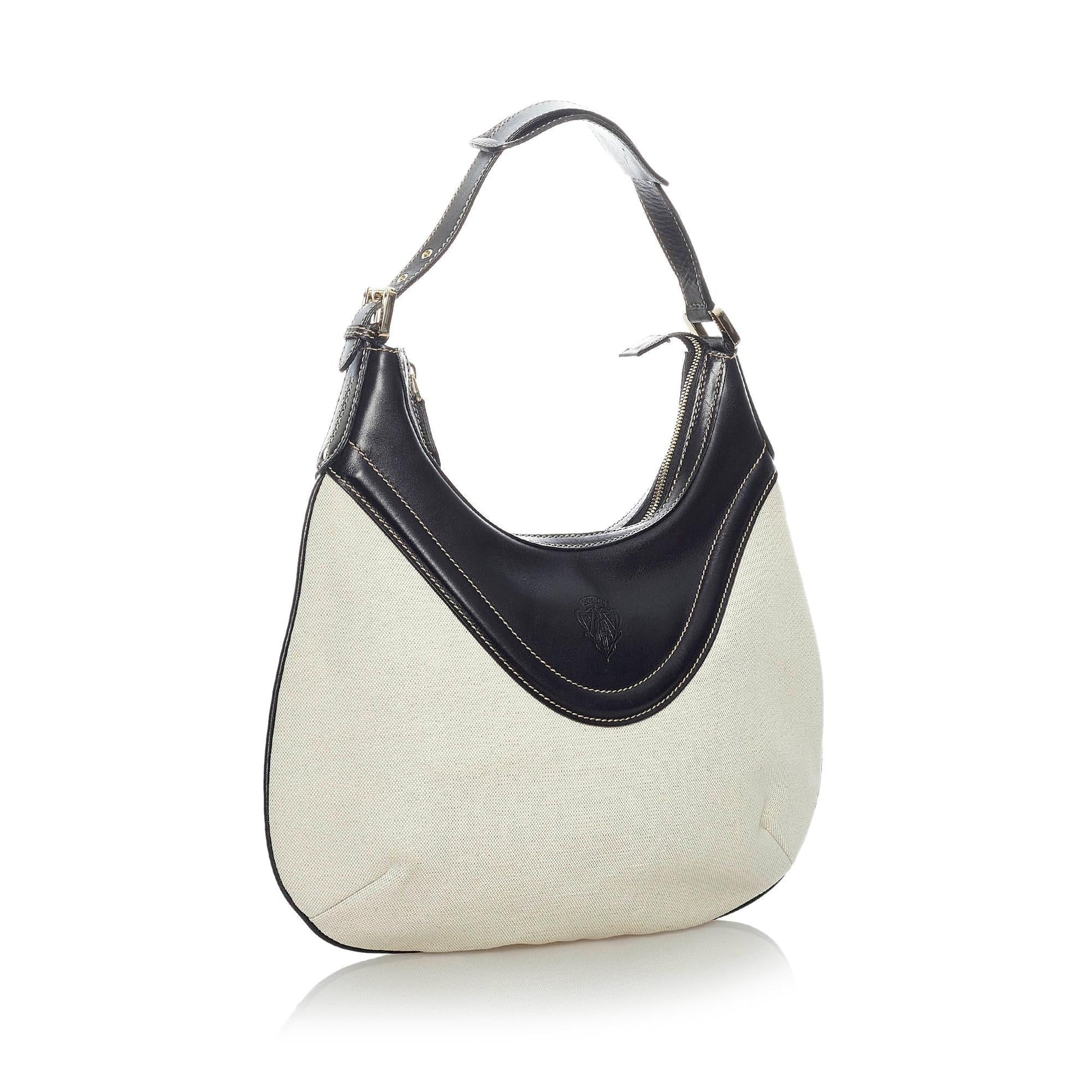 Gucci Hysteria Crest SHG Canvas Calf Black White Shoulder Bag