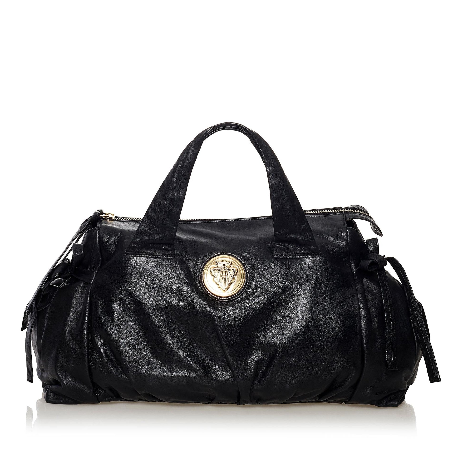 Gucci Hysteria SHG Leather Calf Black Tote Bag Bag Shg