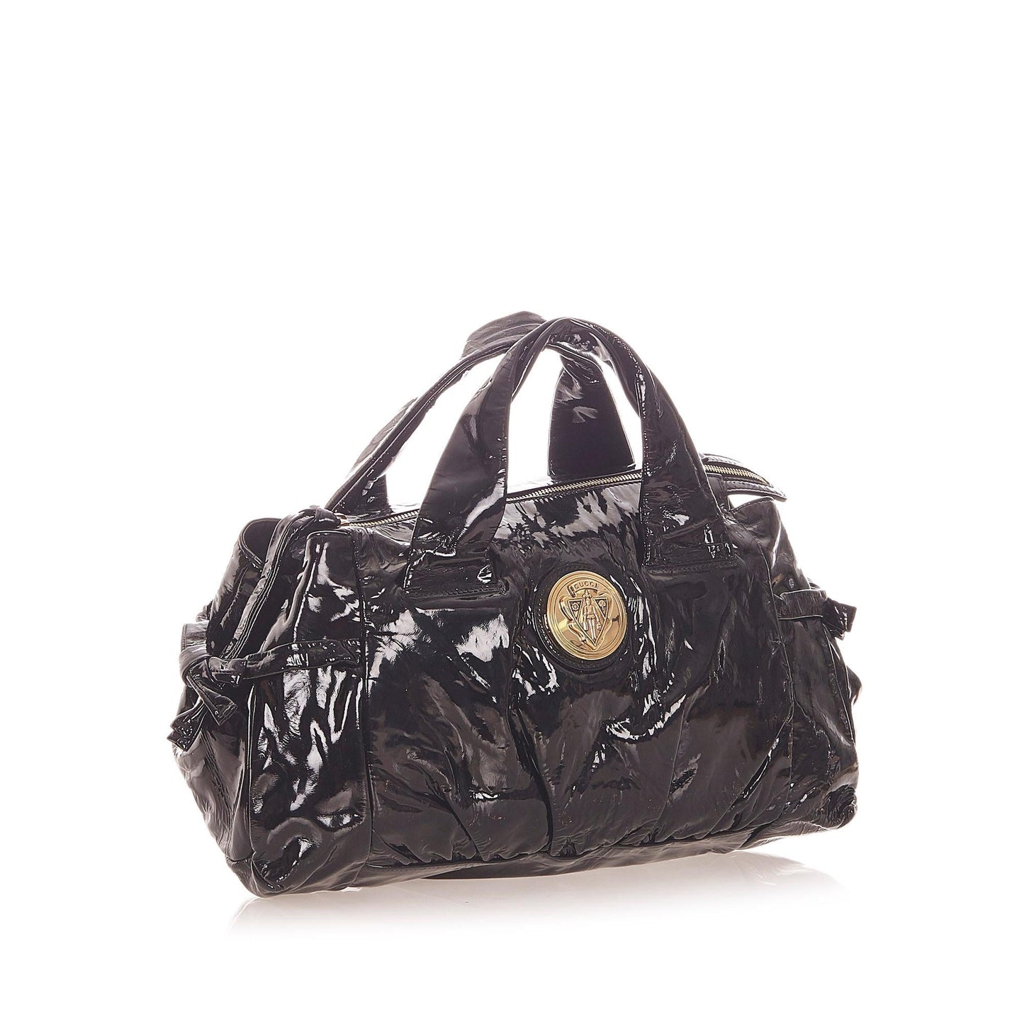 Gucci Hysteria SHG Leather Patent Black Satchel Bag 4