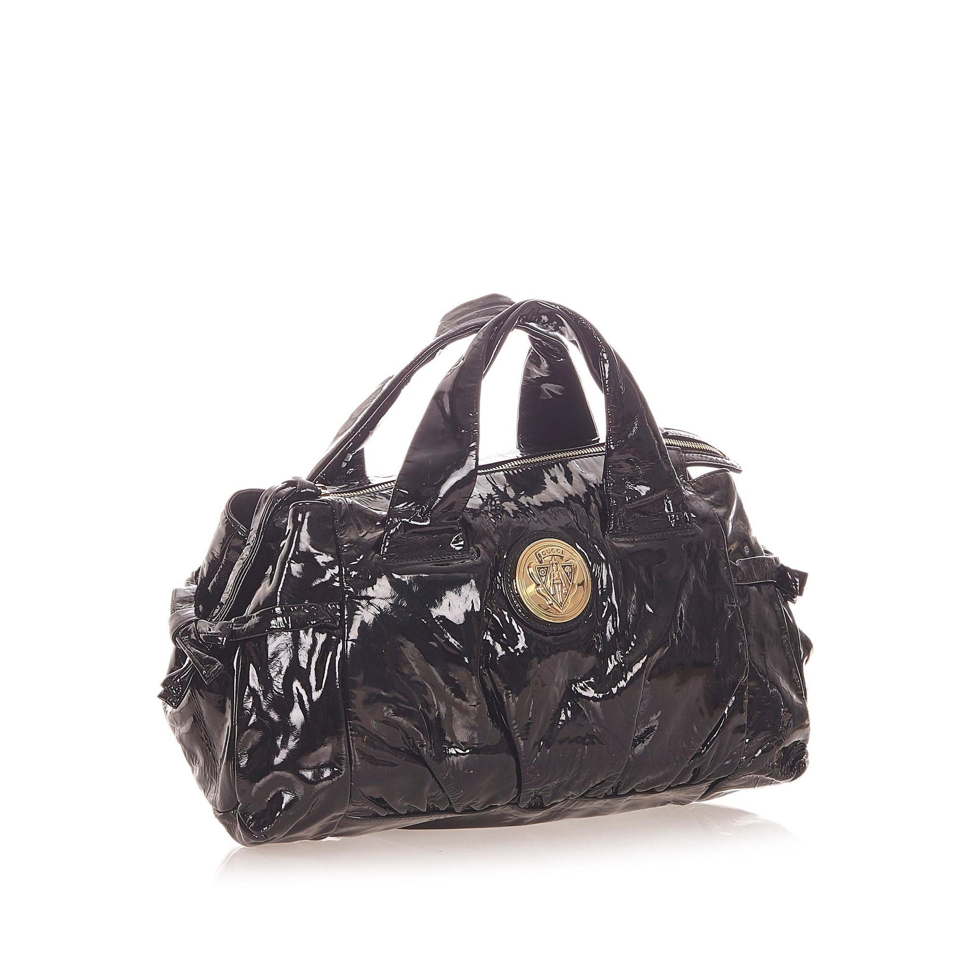 Gucci Hysteria SHG Leather Patent Black Satchel Bag 4