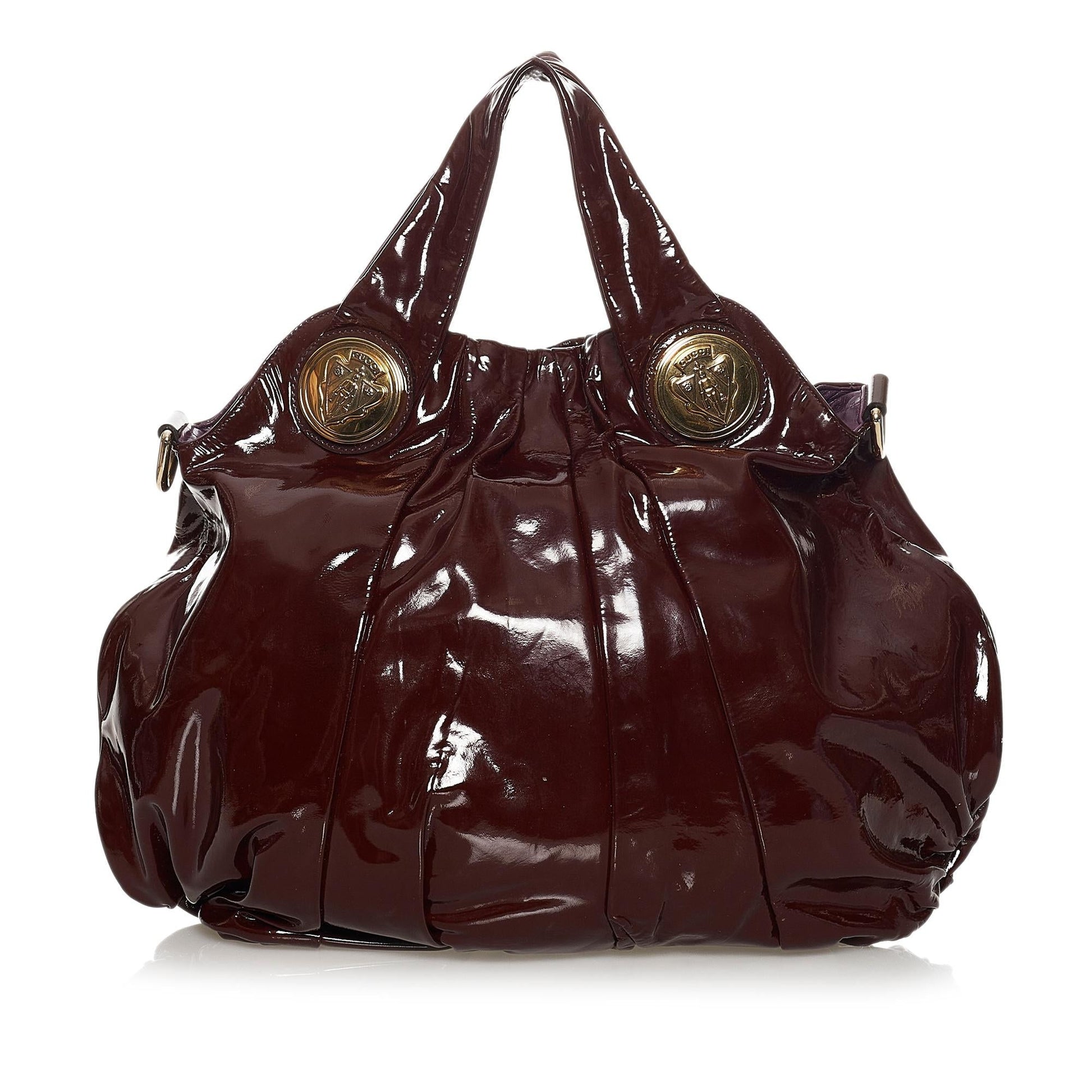 Gucci Hysteria SHG Leather Patent Red Tote Bag