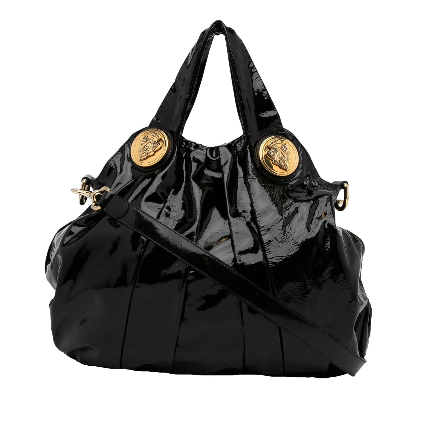 Gucci Hysteria SHG-XpM0yI Leather Patent Black Satchel Bag
