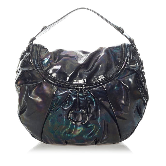 Gucci Icon Bit SHG Leather Patent Black Shoulder Bag