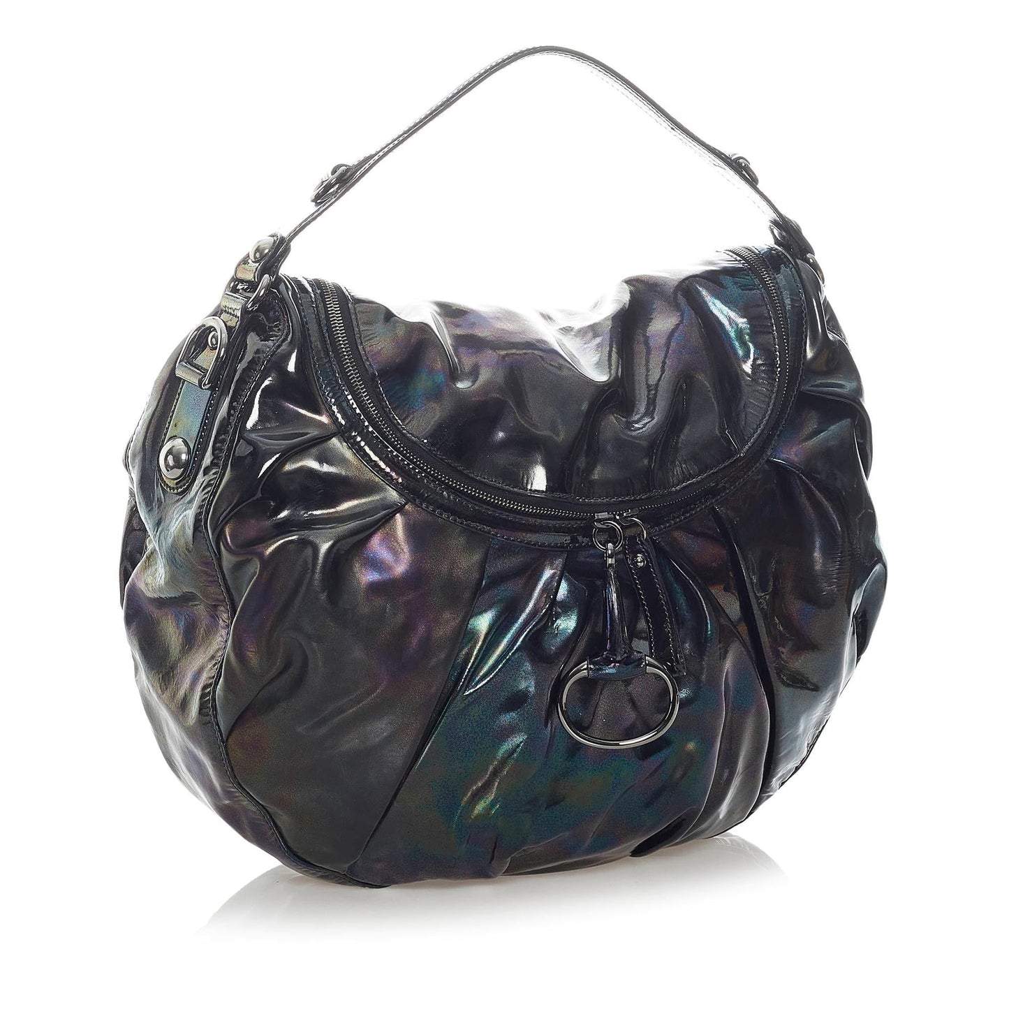 Gucci Icon Bit SHG Leather Patent Black Shoulder Bag