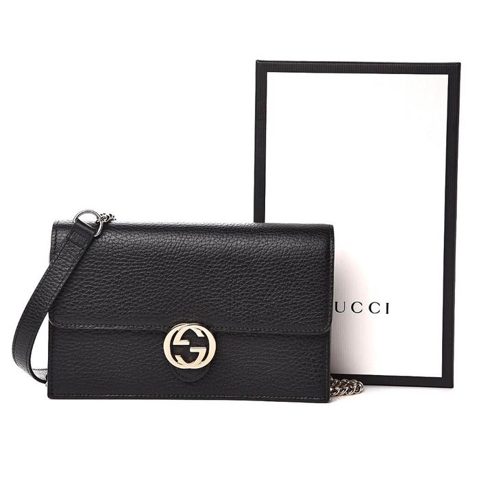Gucci Interlocking G Cross Body WOC Leather Crossbody Bag