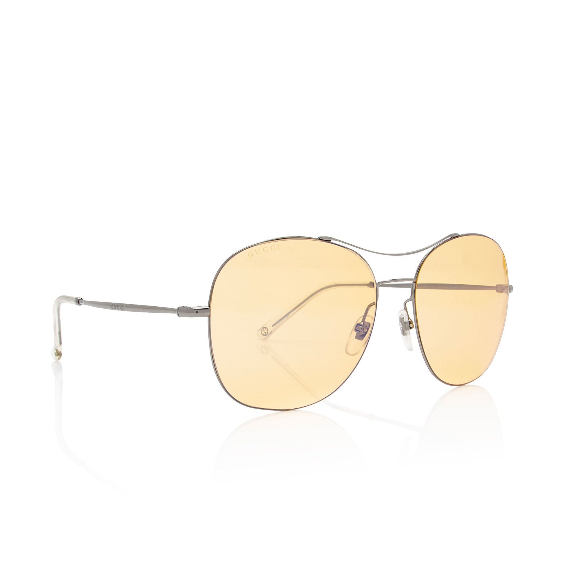 Gucci Interlocking G Aviator Sunglasses Silver Accessory