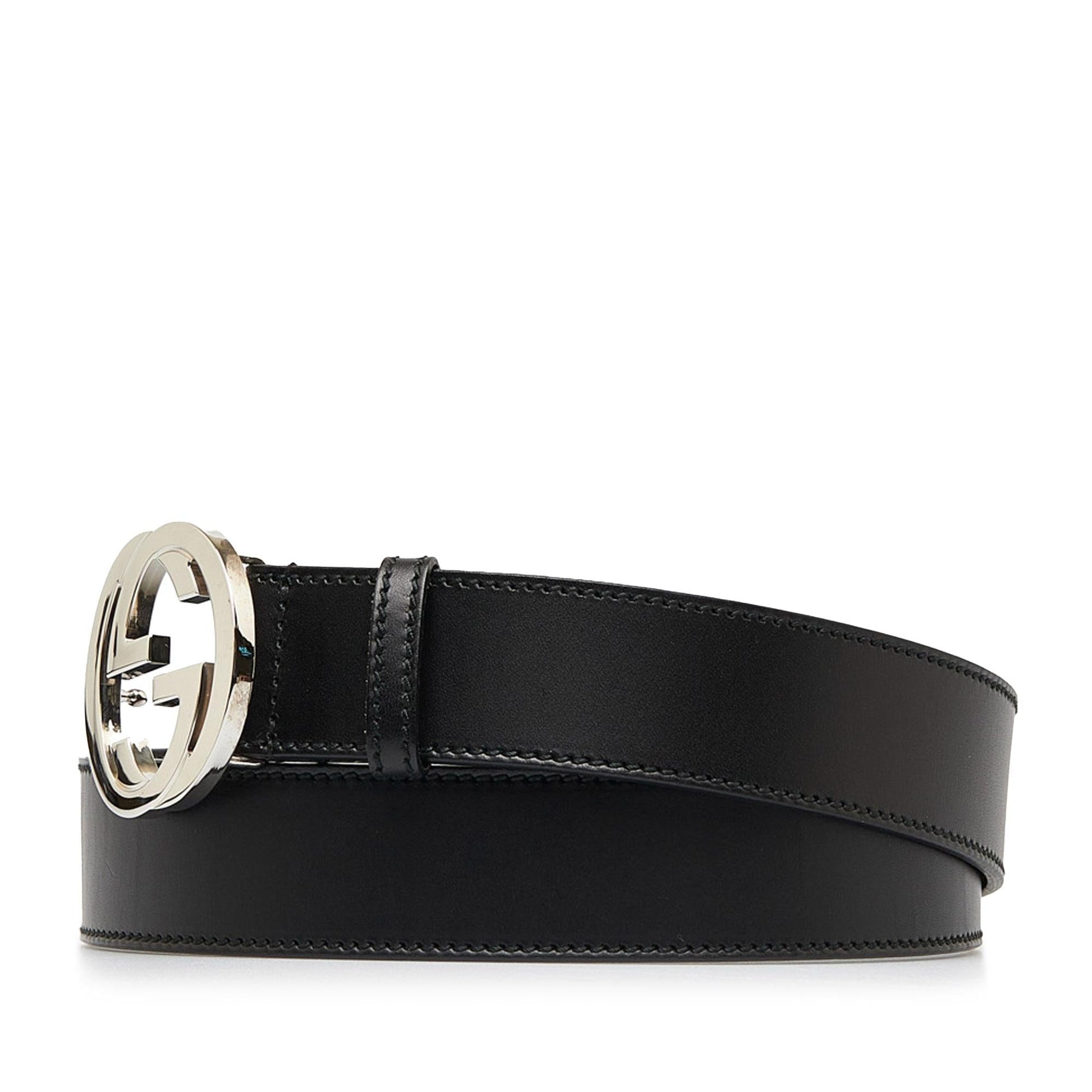 Gucci Interlocking G Belt - 42 Calf Black Accessory