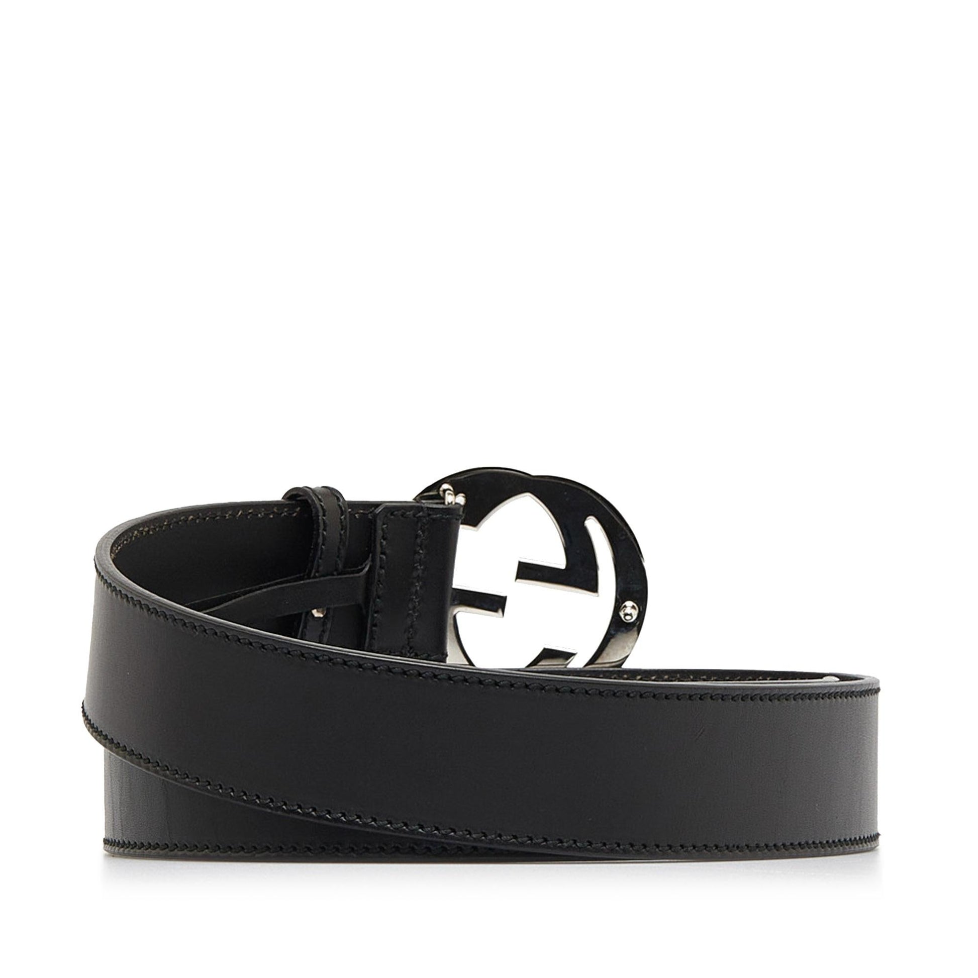 Gucci Interlocking G Belt - 42 Calf Black Accessory