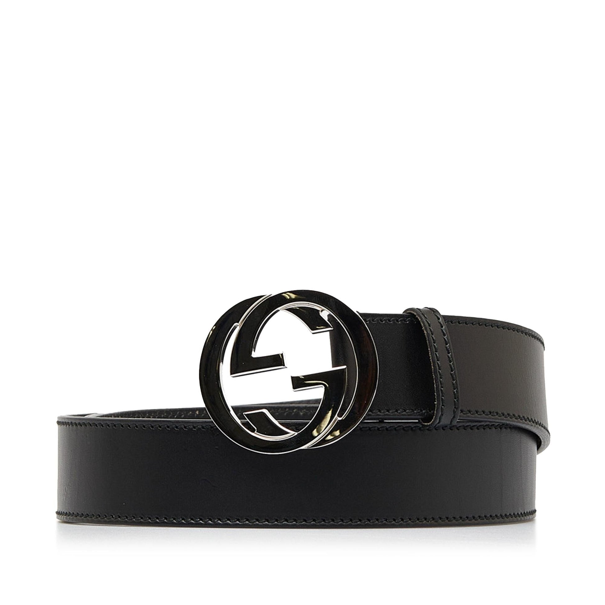 Gucci Interlocking G Belt - 42 Calf Black Accessory