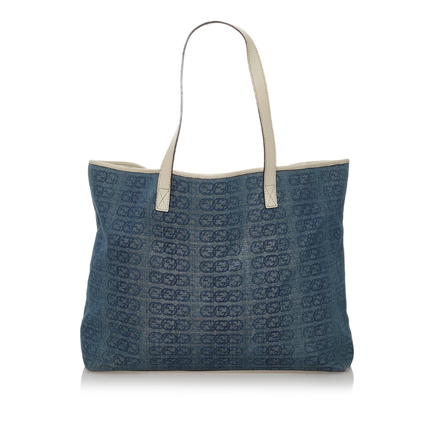 Gucci Interlocking G SHG Canvas White Blue Tote Bag
