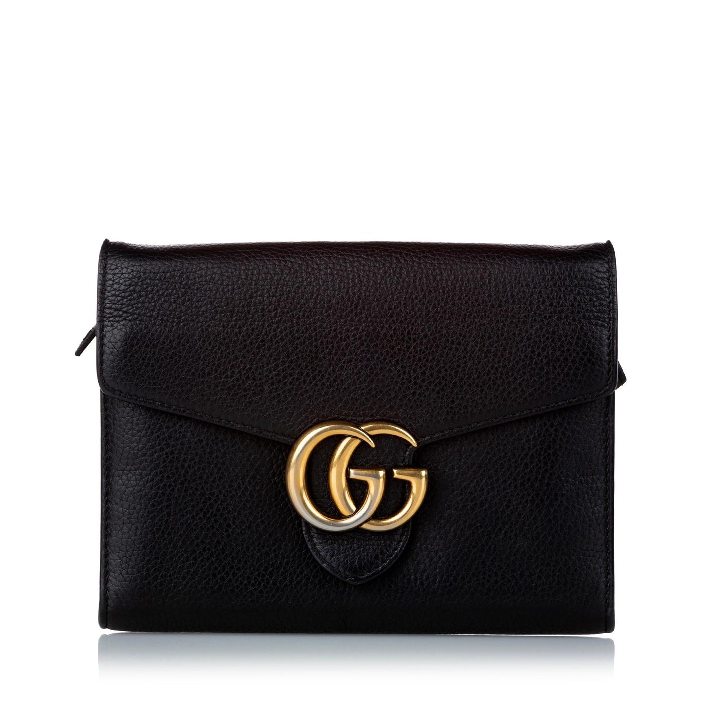 Gucci Interlocking G SHG Leather Calf Black Chain Crossbody Bag