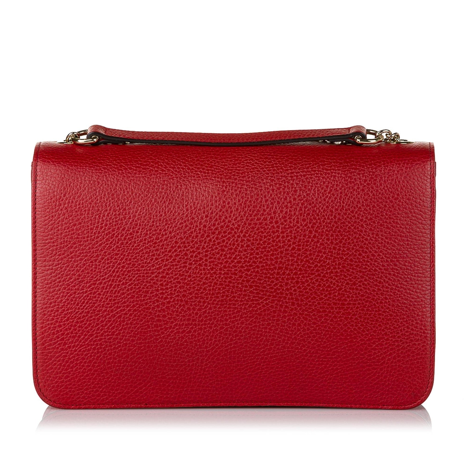 Gucci Interlocking G SHG Leather Calf Red Chain Crossbody Bag Bag Shg