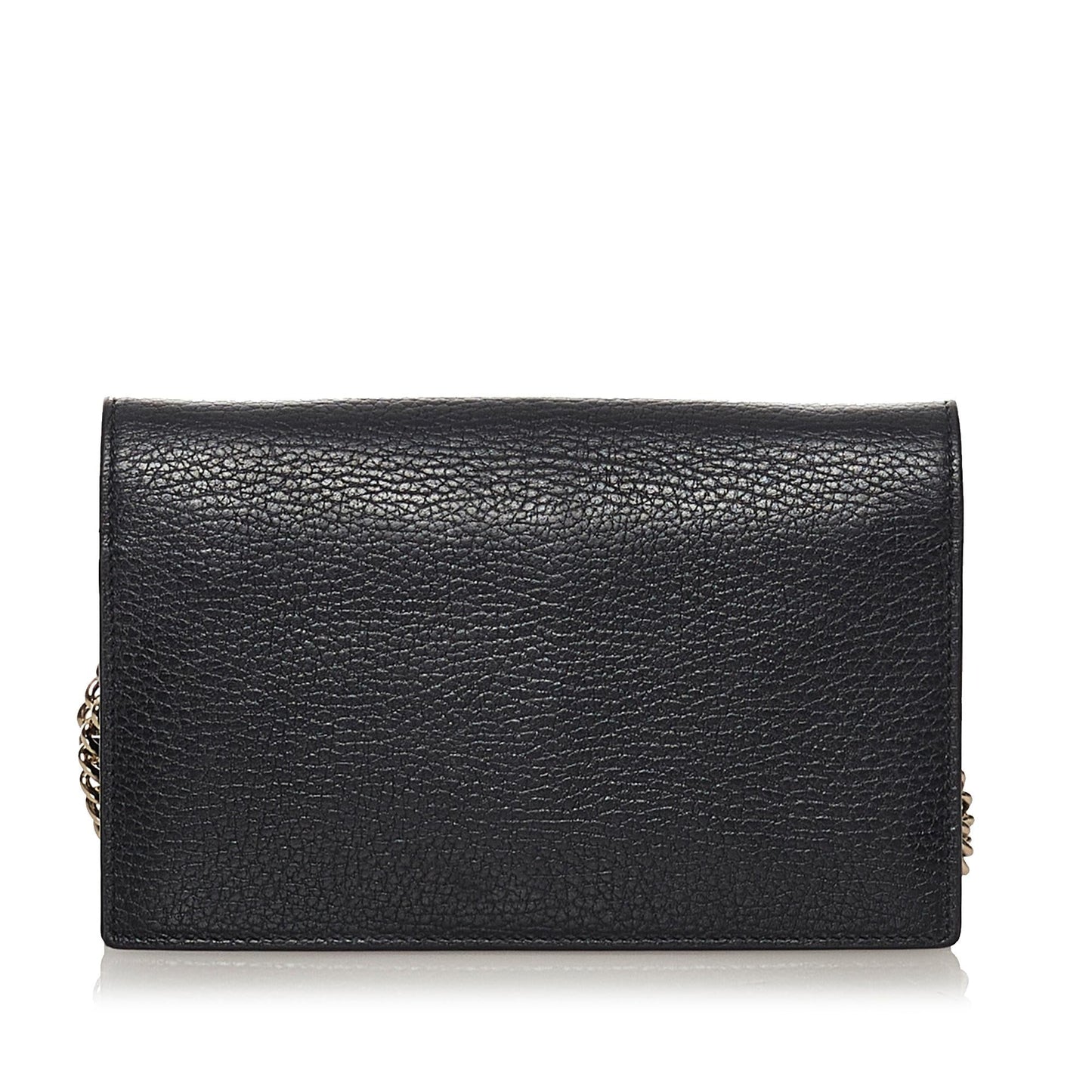 Gucci Interlocking G Wallet on SHG Leather Calf Black Chain Crossbody Bag