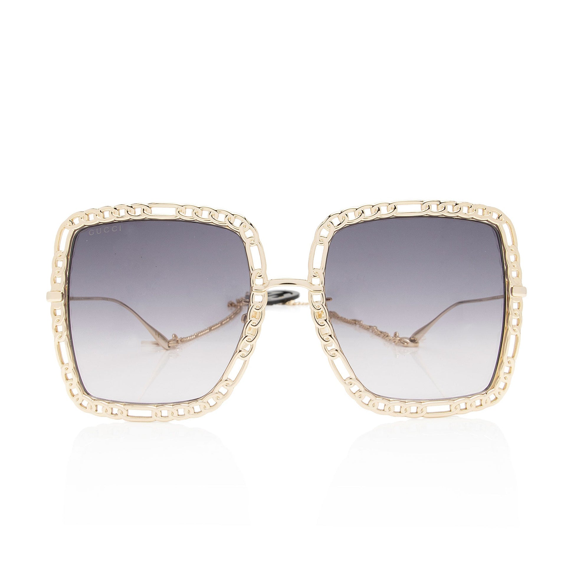 Gucci Interlocking G Charm Oversize Square Gold Chain Accessory