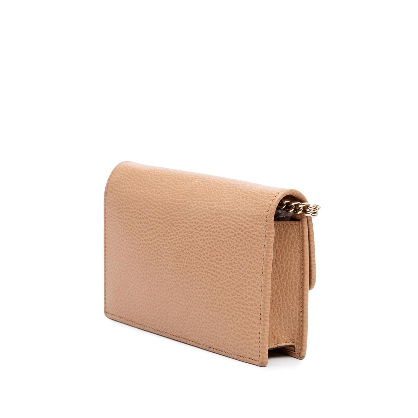 Gucci Interlocking G Dollar Wallet on Calf Calfskin Brown Chain Crossbody Bag