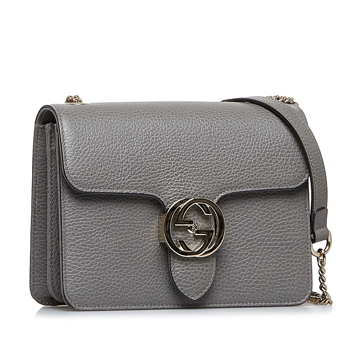 Gucci Interlocking G Dollar SHG-oCJPEY Calf Grey Crossbody Bag