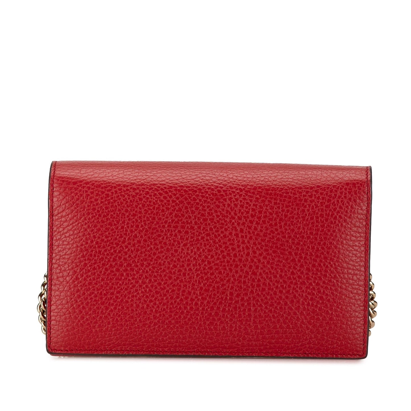 Gucci Interlocking G Dollar Wallet on Calf Red Chain Crossbody Bag