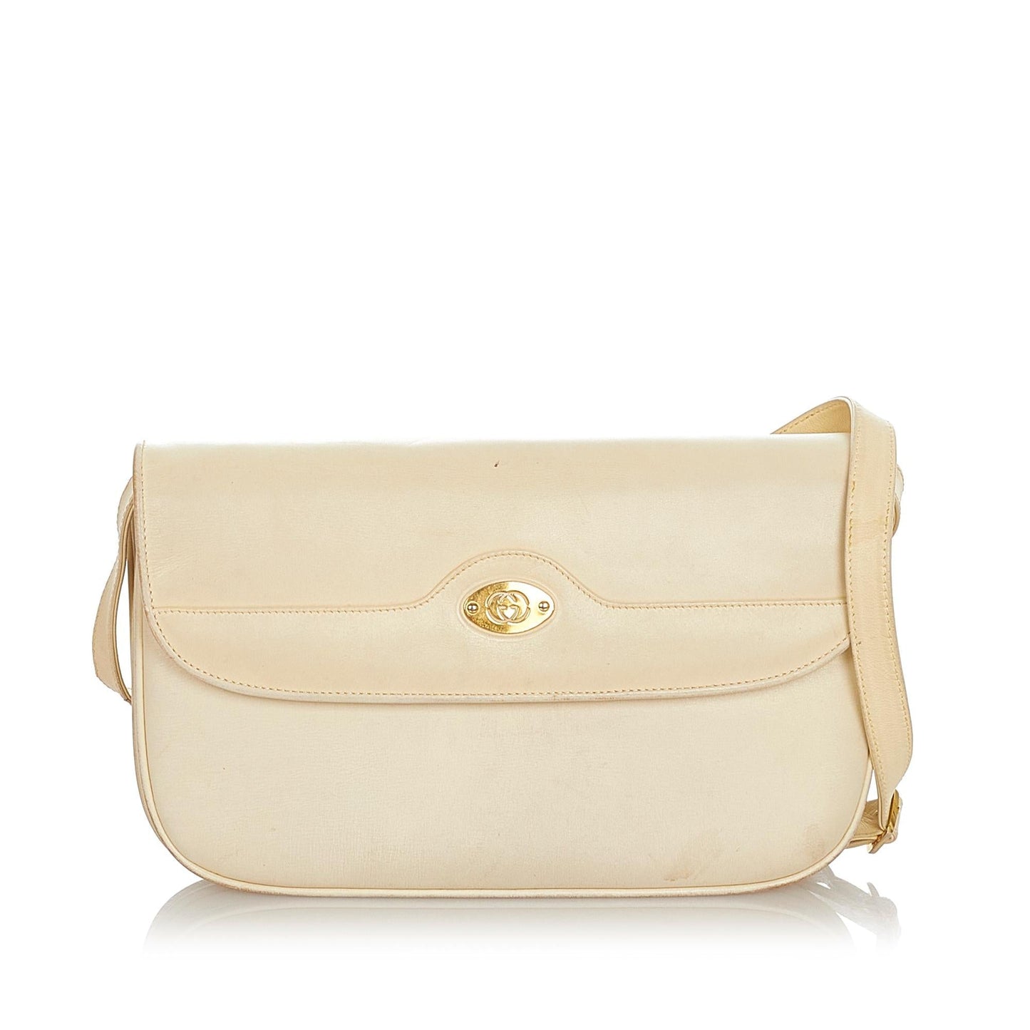 Gucci Interlocking G SHG Leather Calf White Crossbody Bag