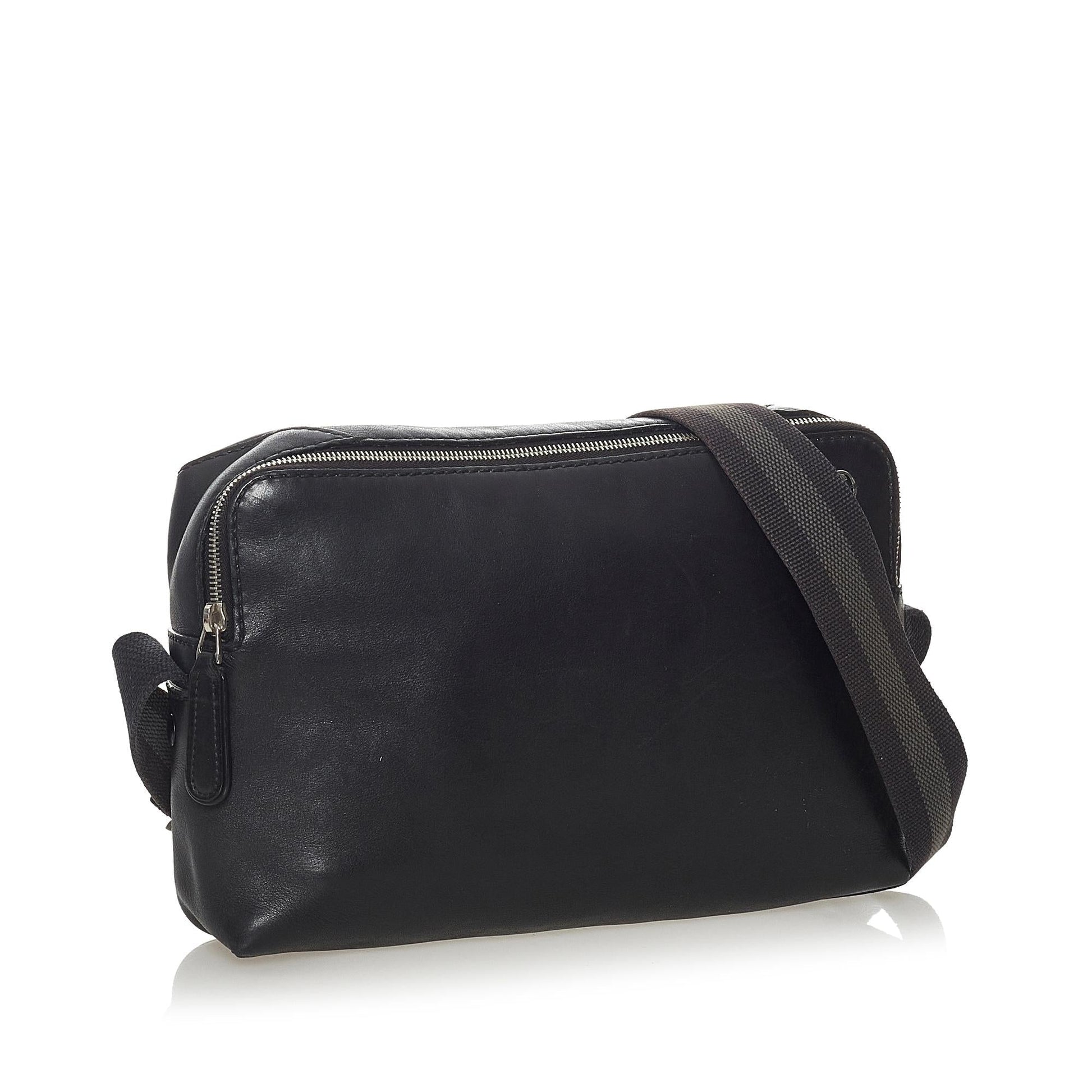 Gucci Interlocking G SHG Leather Calf Black Crossbody Bag Bag Shg