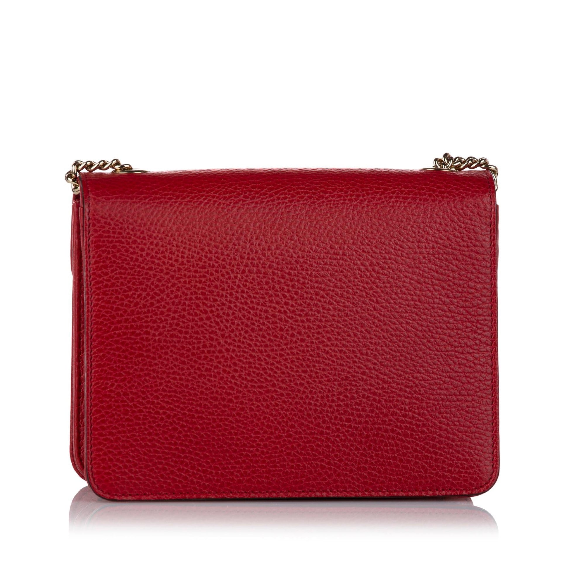 Gucci Interlocking G SHG Leather Calf Red Crossbody Bag