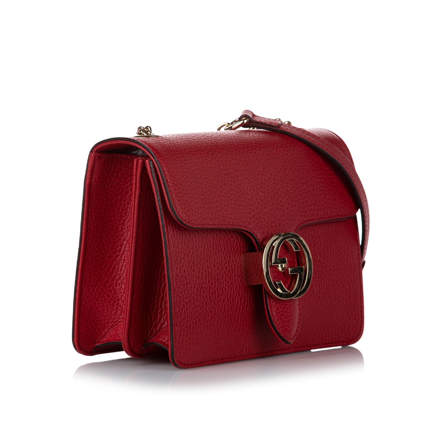 Gucci Interlocking G SHG Leather Calf Red Crossbody Bag