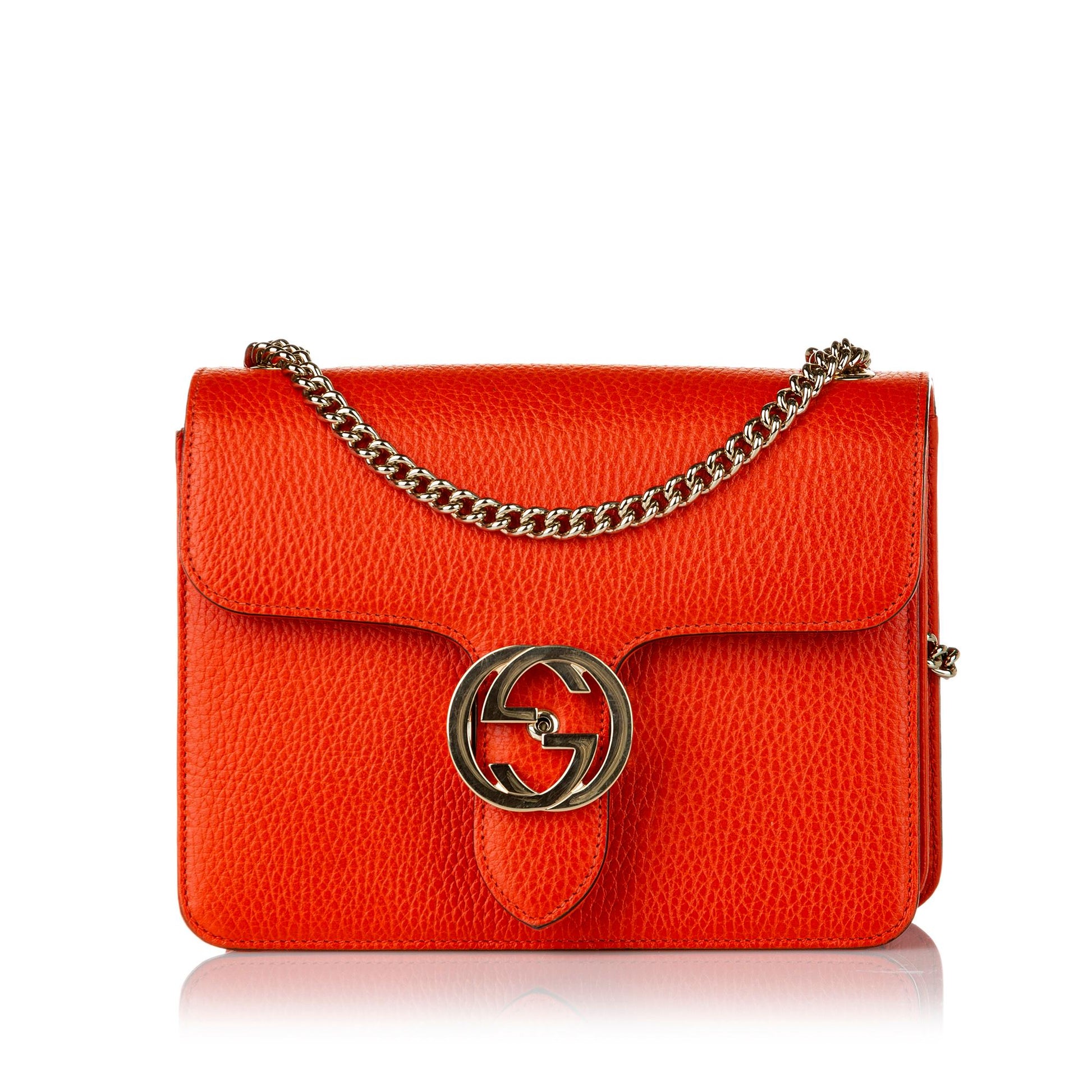 Gucci Interlocking G SHG Leather Calf Red Crossbody Bag Bag Shg