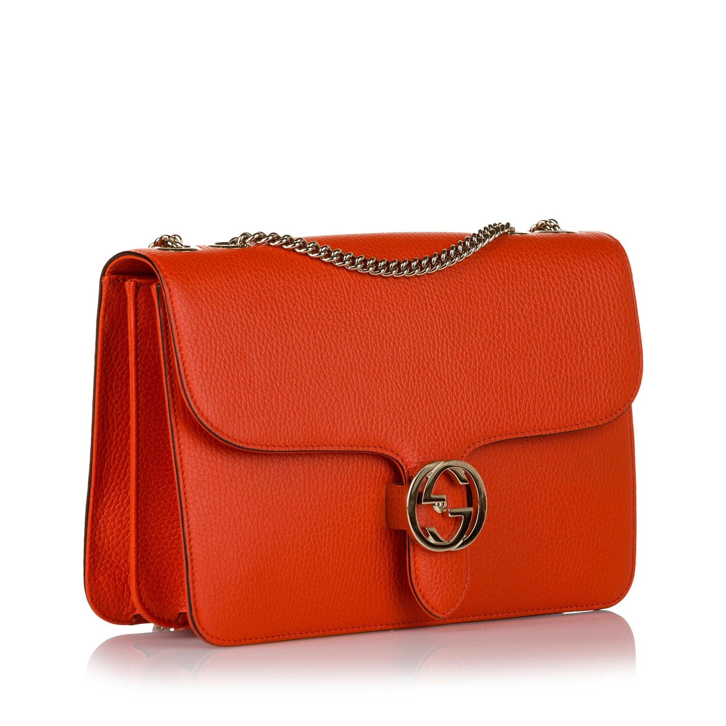 Gucci Interlocking G SHG Leather Calf Orange Crossbody Bag