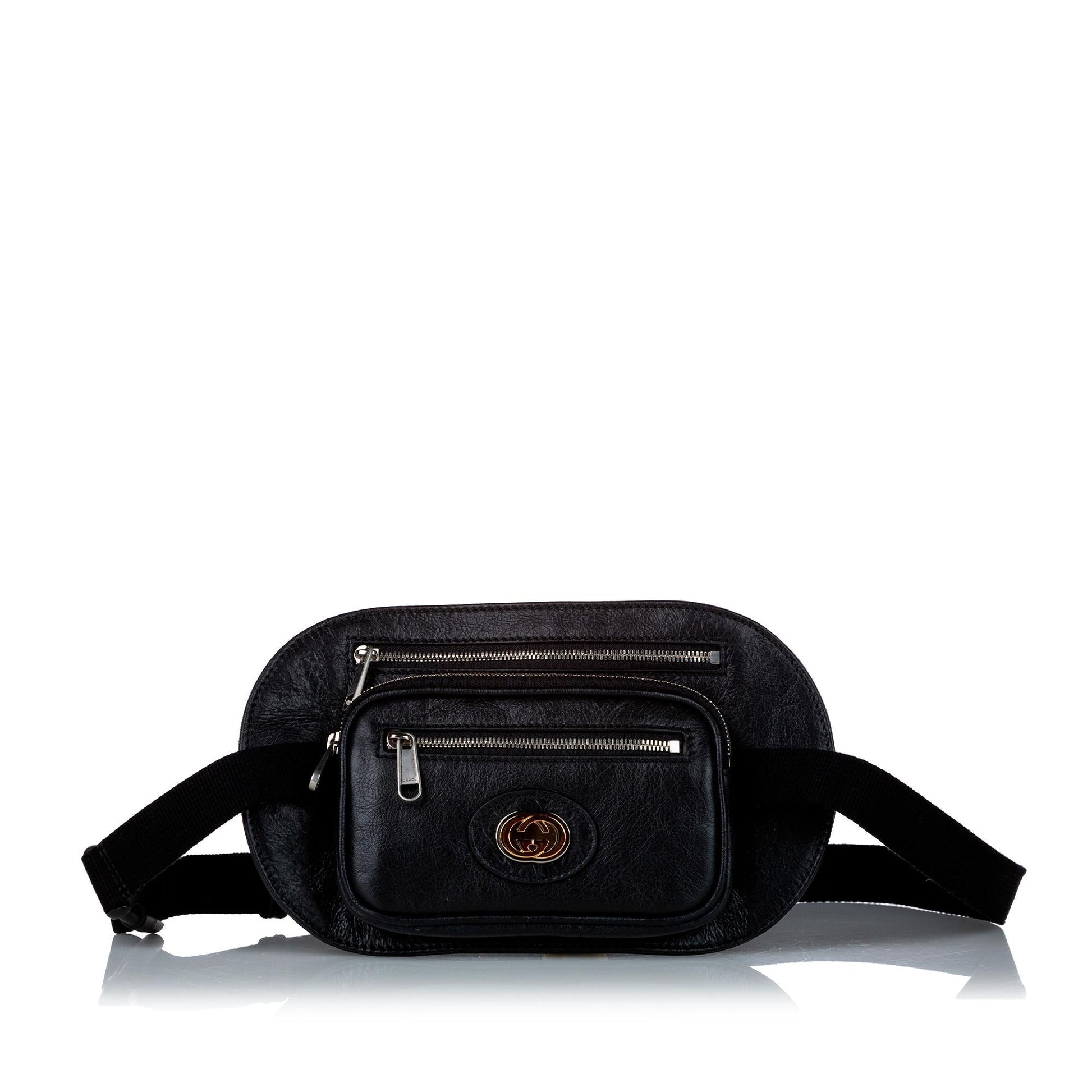 Gucci Interlocking G Morpheus Belt SHG Leather Calf Black Accessory Bag Shg