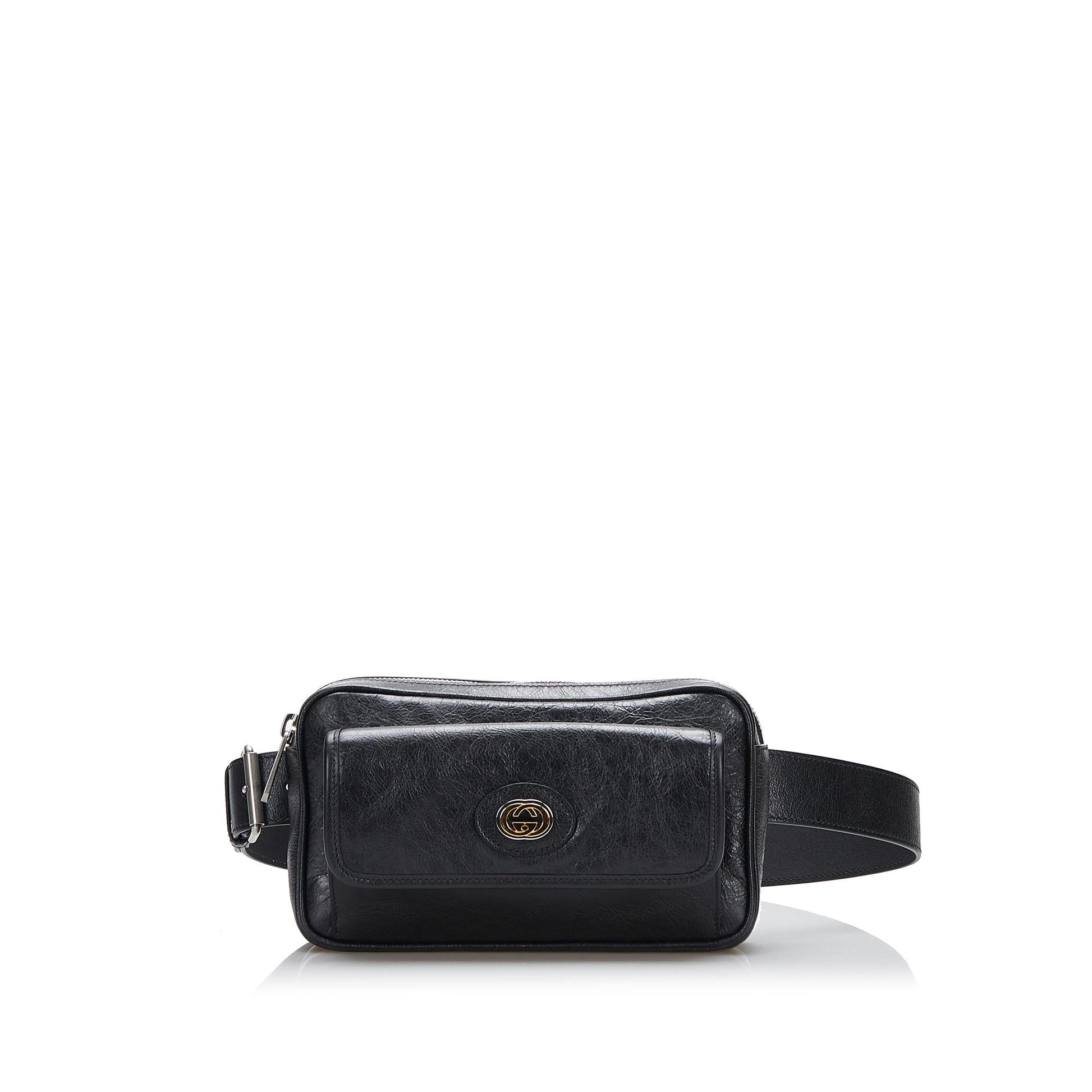 Gucci Interlocking G Morpheus Belt SHG-5tPQ6y Leather Calf Black Accessory