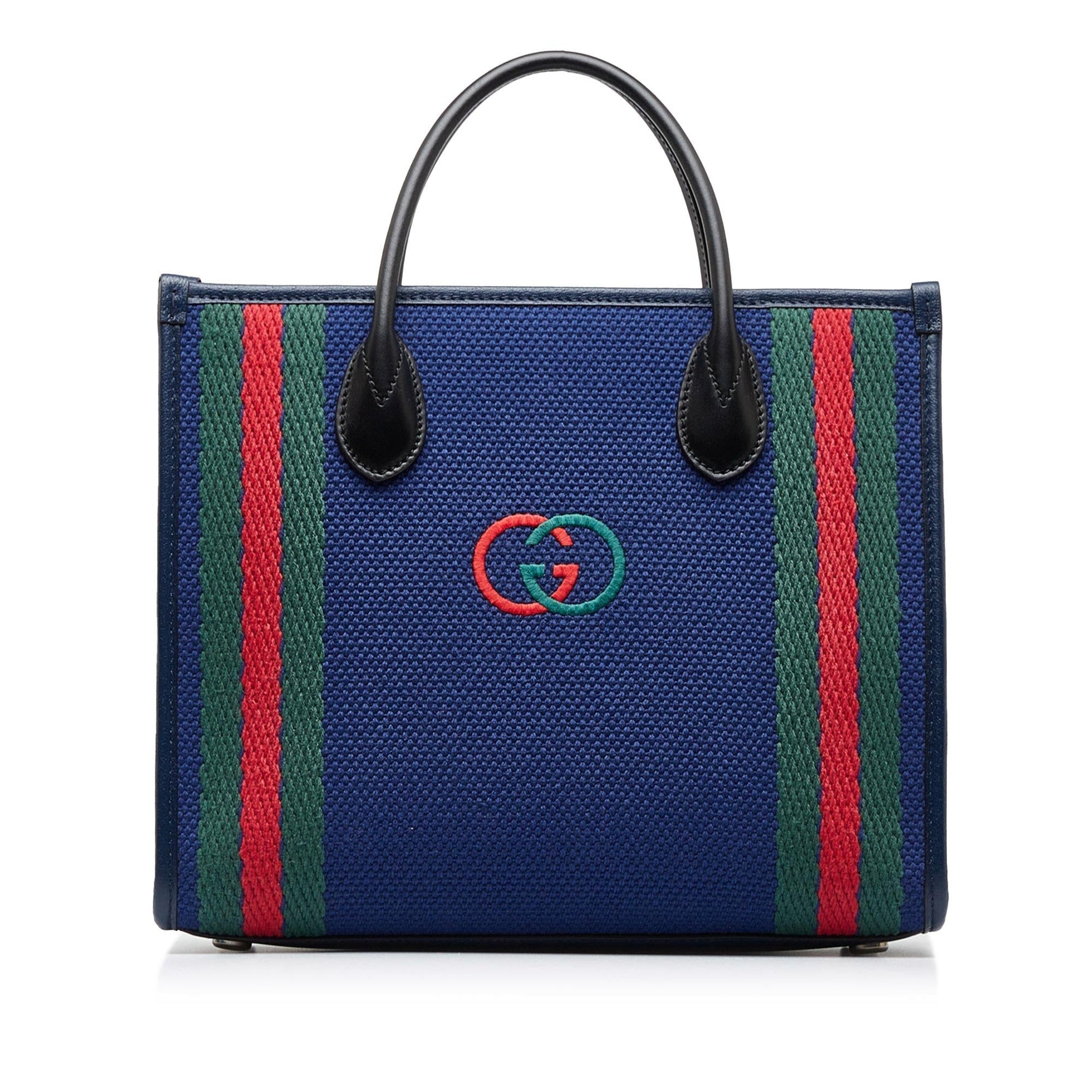 Gucci Interlocking G SHG-UF4TtK Canvas Blue Satchel Bag