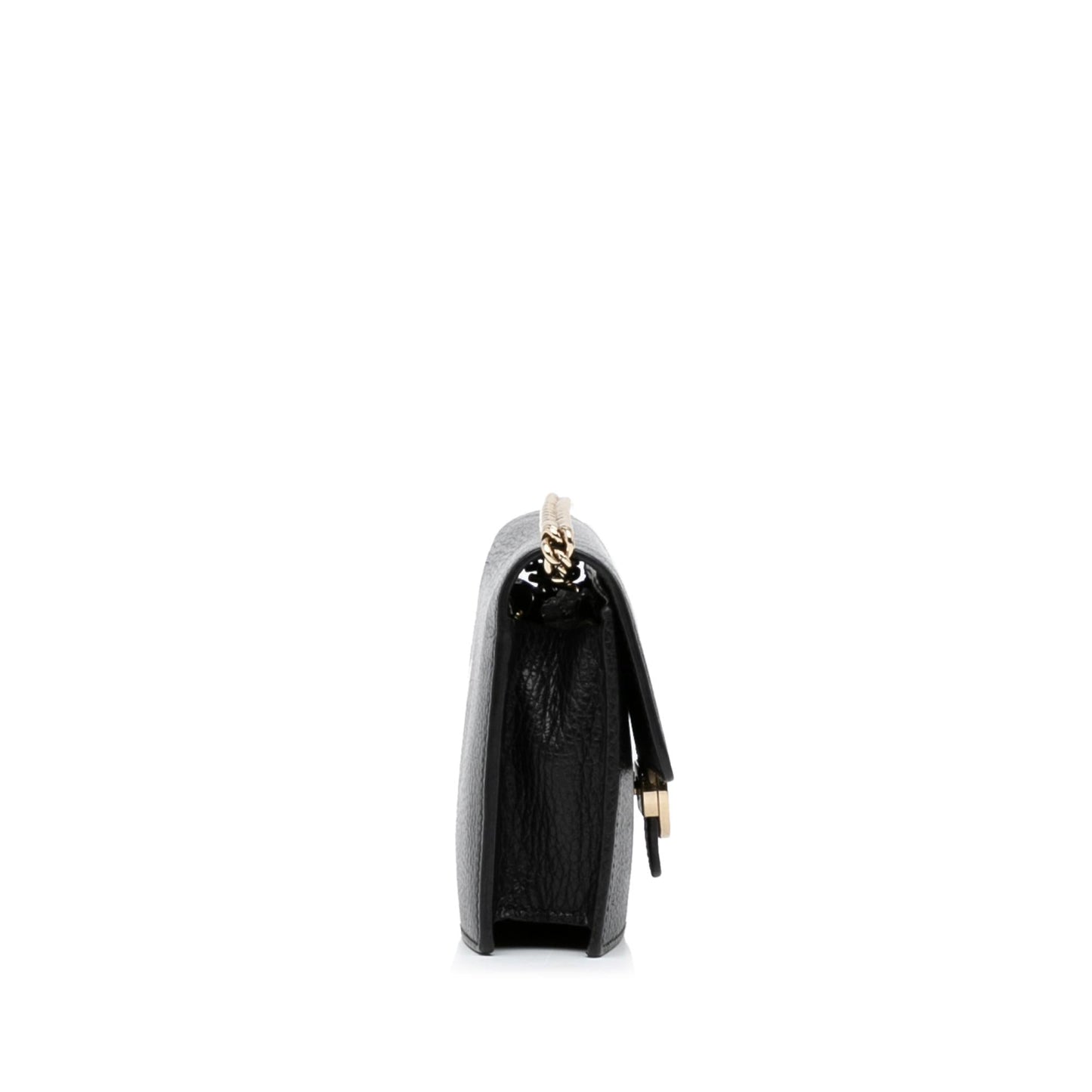 Gucci Interlocking G Wallet On SHG-NboyGA Calf Black Chain Crossbody Bag