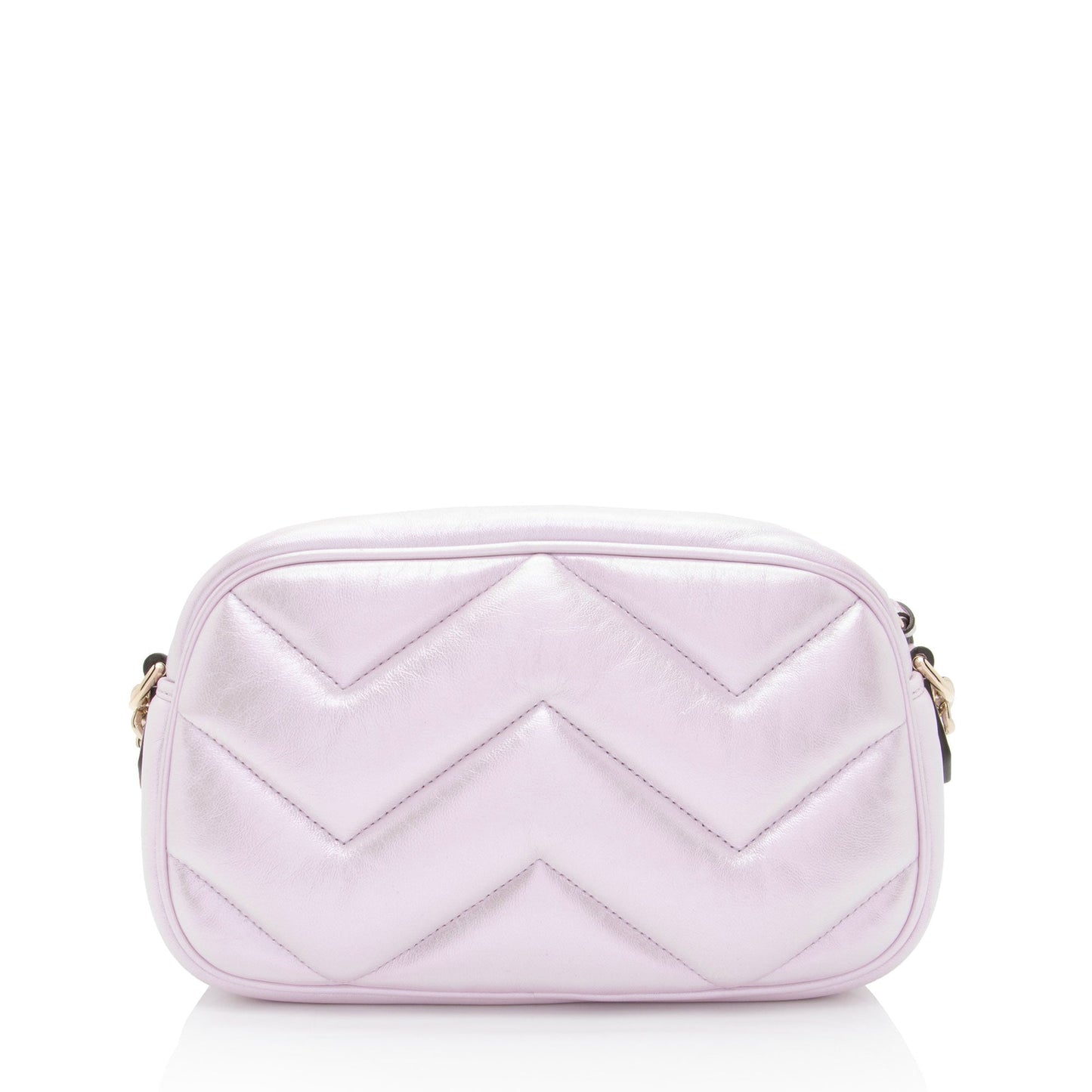 Gucci Padded Iridescent GG Marmont Camera Matelasse Leather Pink Small Shoulder Bag