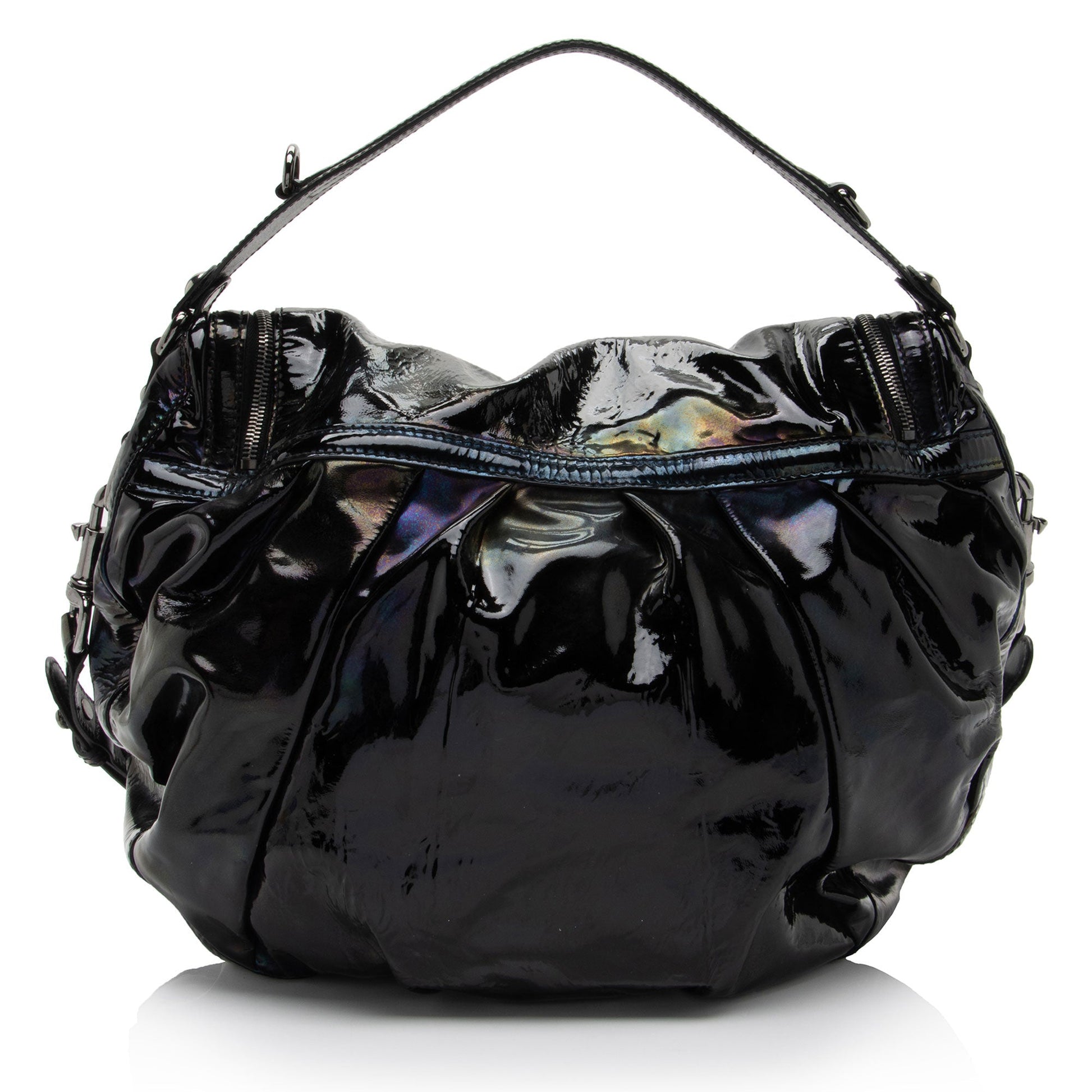 Gucci Iridescent Icon Bit SHF-lmJOkR Leather Patent Black Shoulder Bag