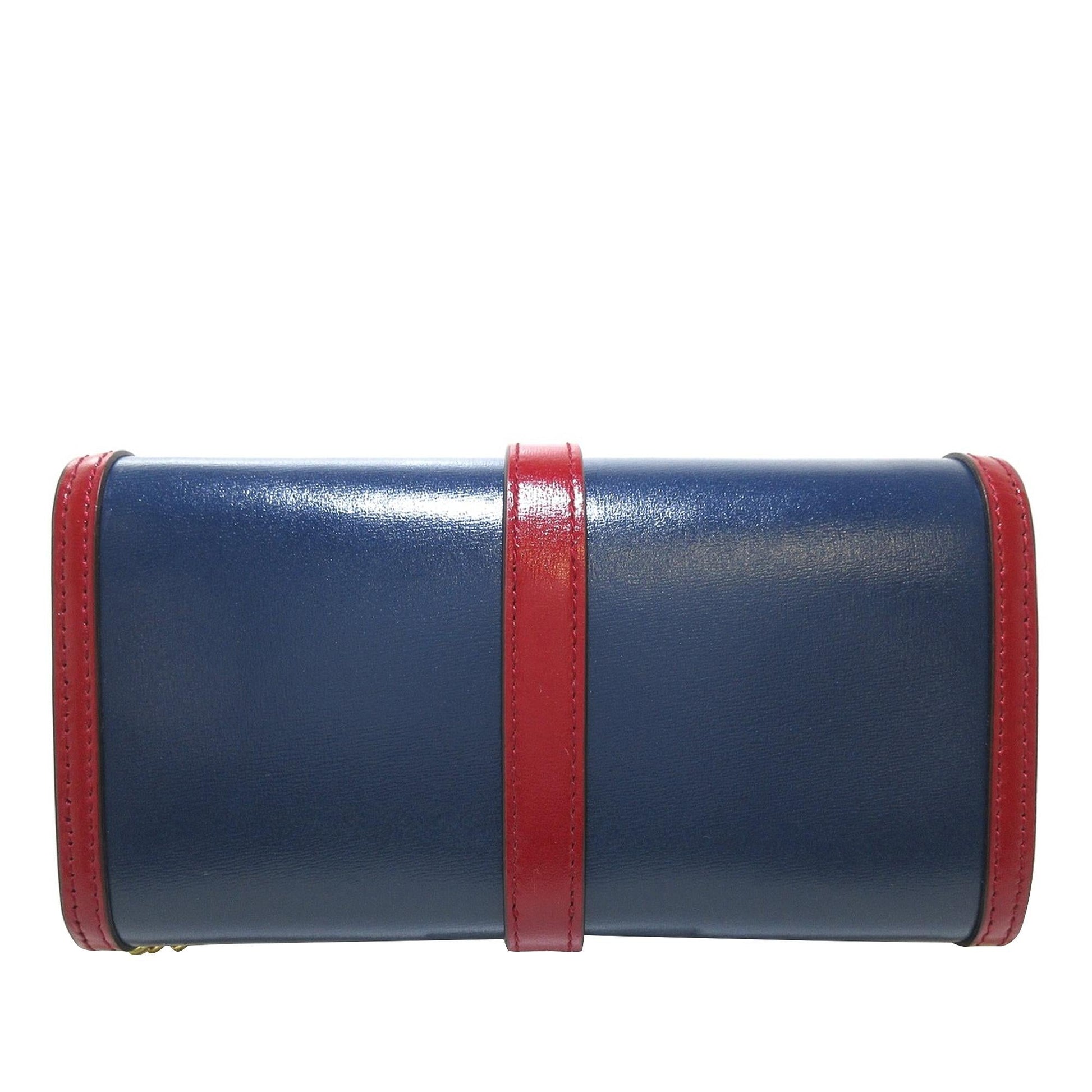 Gucci Jackie Wallet On SHG-cLAf2P Calf Blue Chain Crossbody Bag