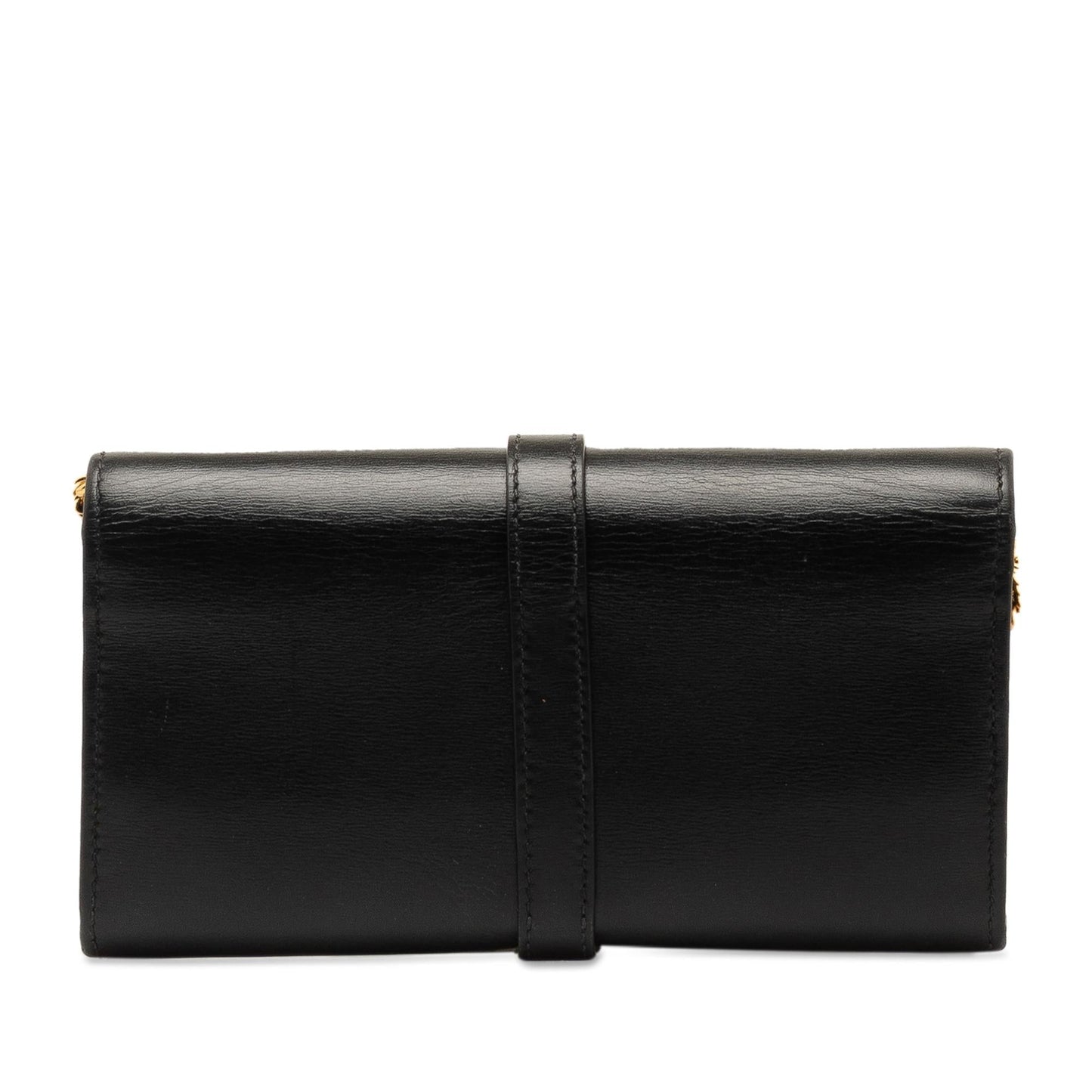 Gucci Jackie Wallet On SHG-AJDGKv Calf Black Chain Crossbody Bag