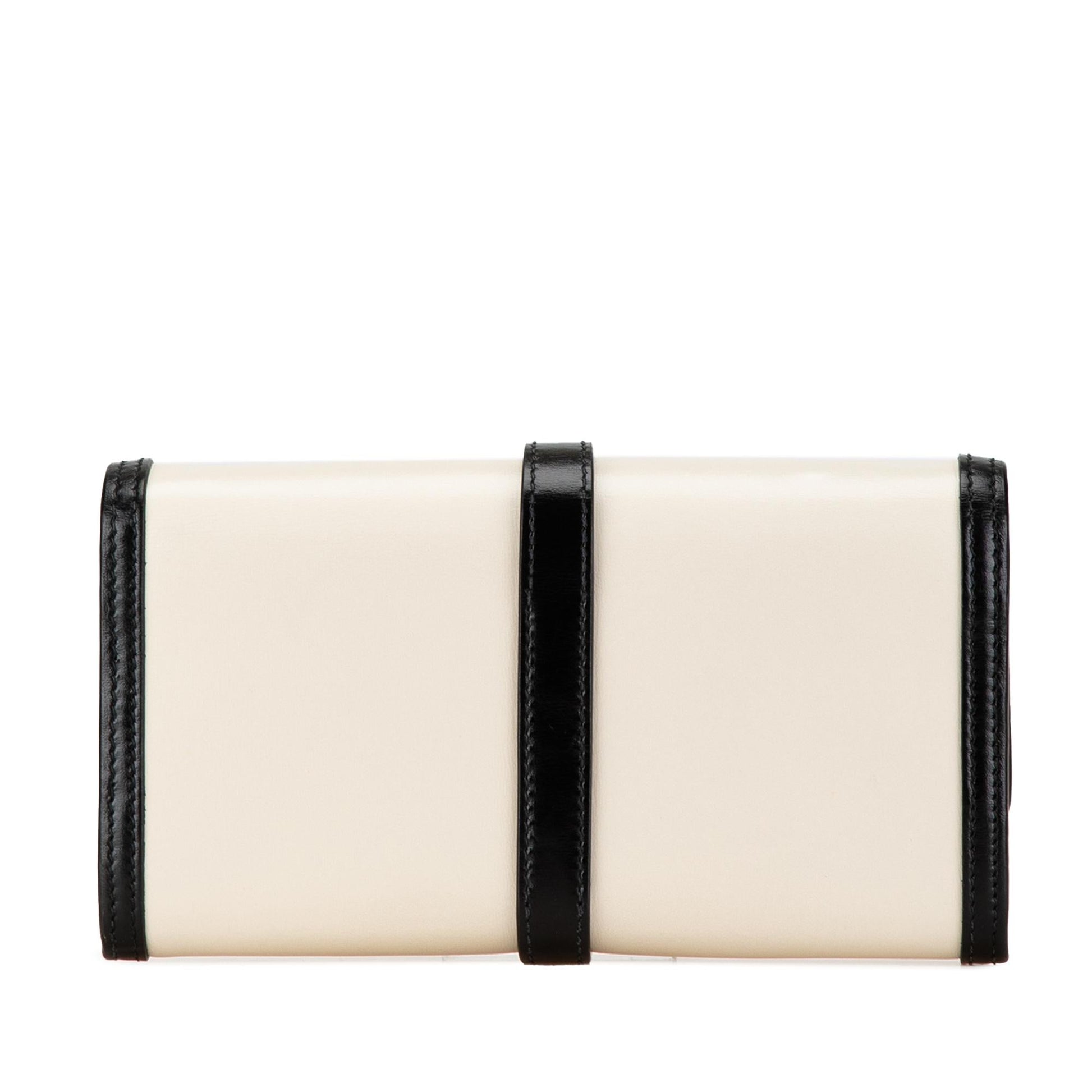 Gucci Jackie Wallet On SHG-oUmSZG Calf Black White Chain Crossbody Bag