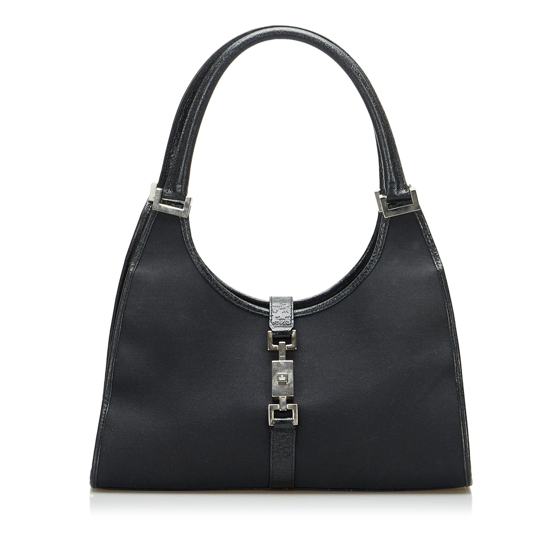 Gucci Jackie Bardot SHG-bnG6N5 Canvas Calf Black Satchel Bag
