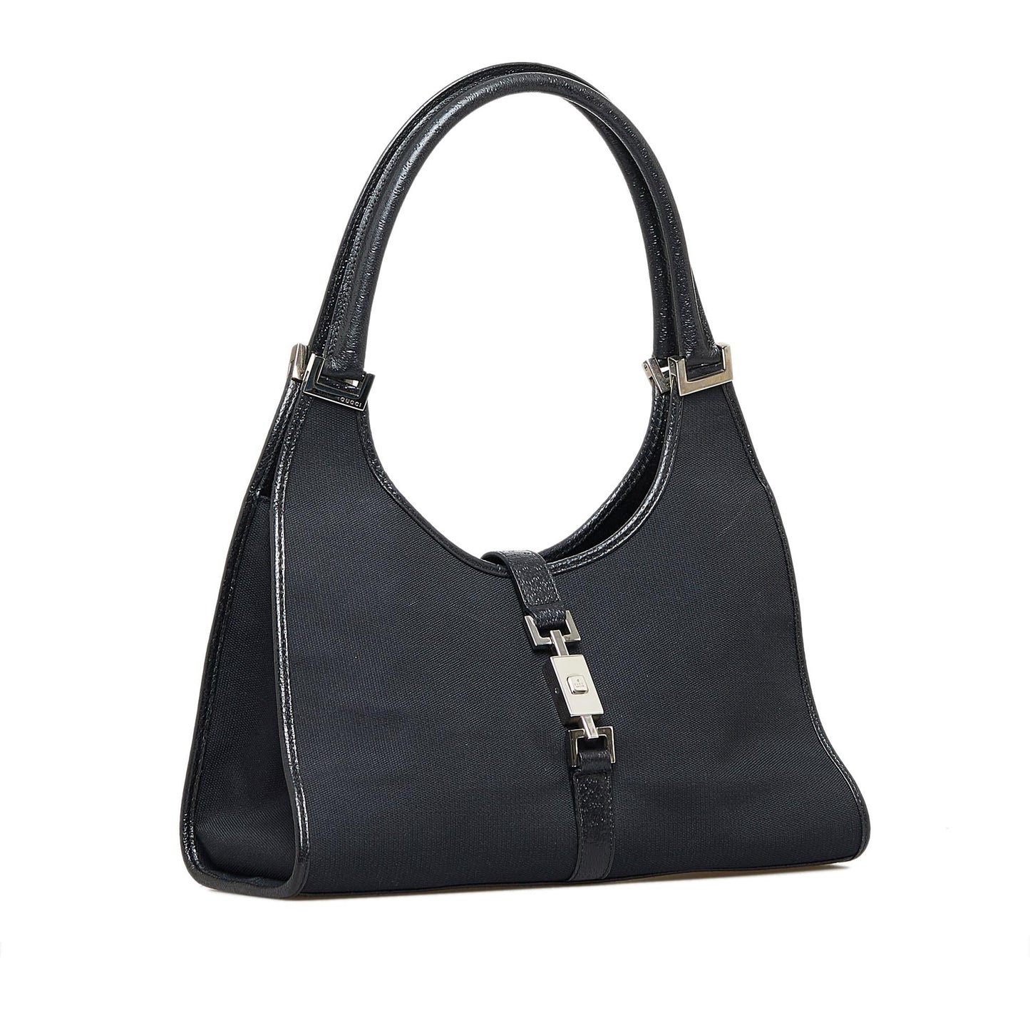 Gucci Jackie Bardot SHG-HSzfiL Canvas Black Shoulder Bag
