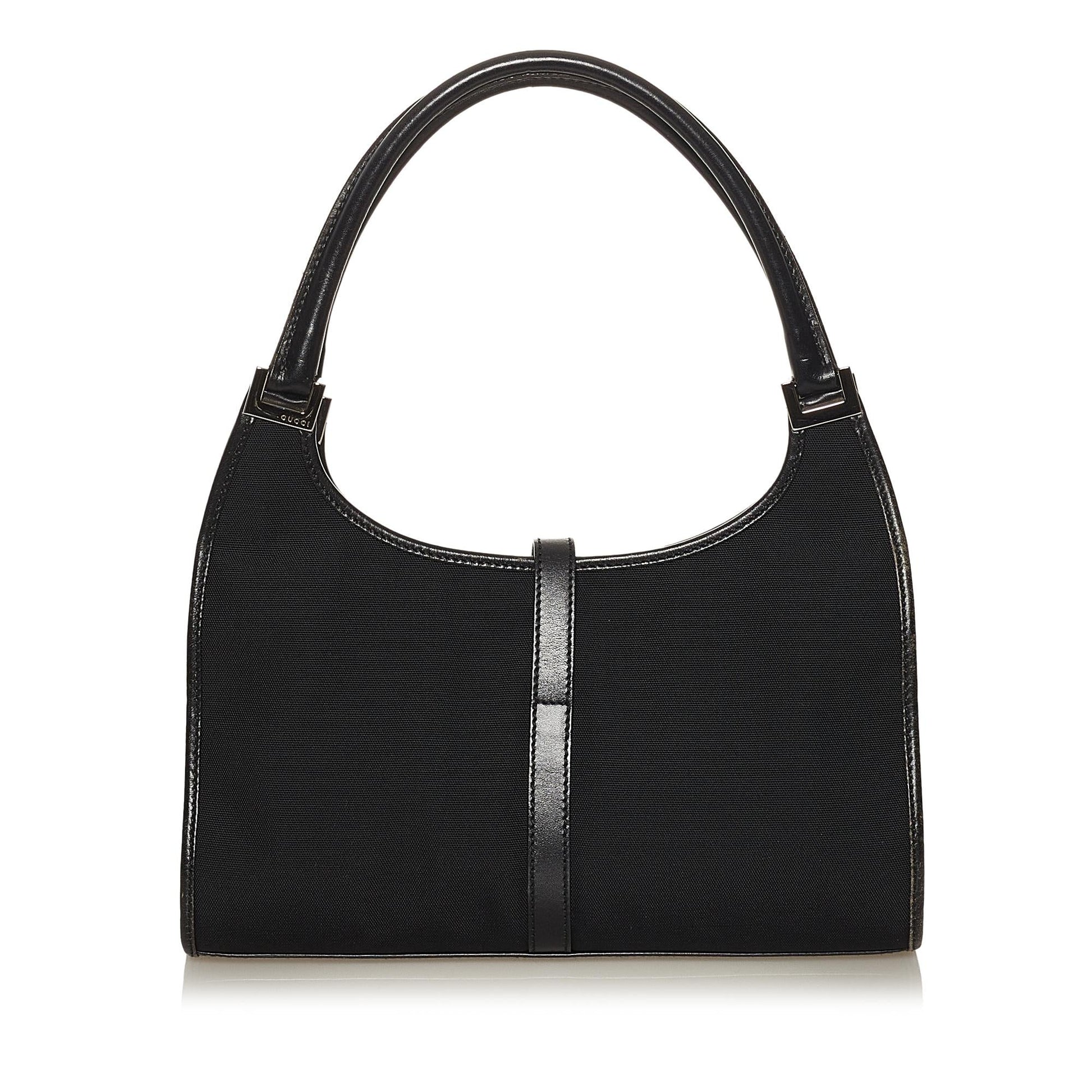 Gucci Jackie SHG Canvas Black Satchel Bag