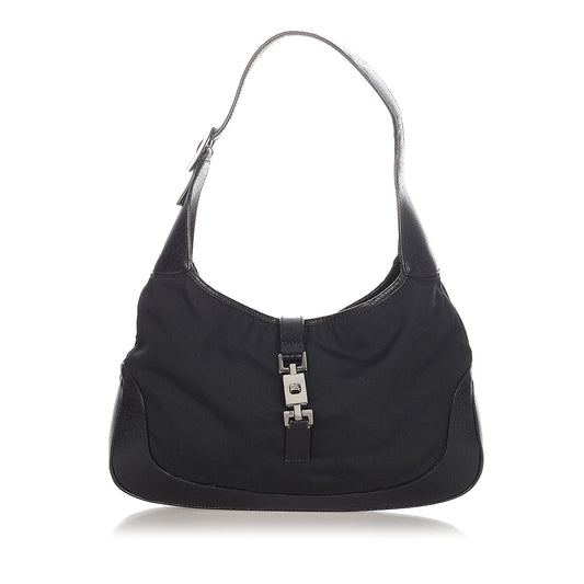 Gucci Jackie SHG Canvas Calf Black Shoulder Bag