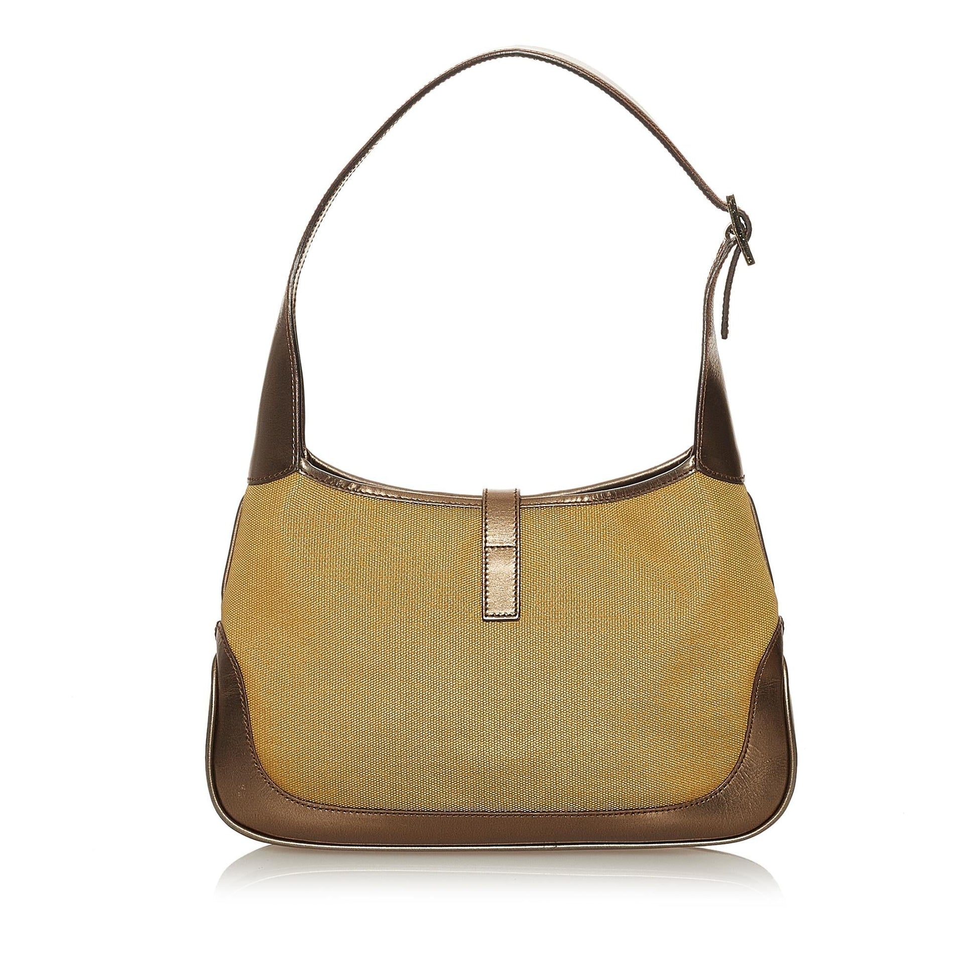Gucci Jackie SHG Canvas Calf Brown Shoulder Bag