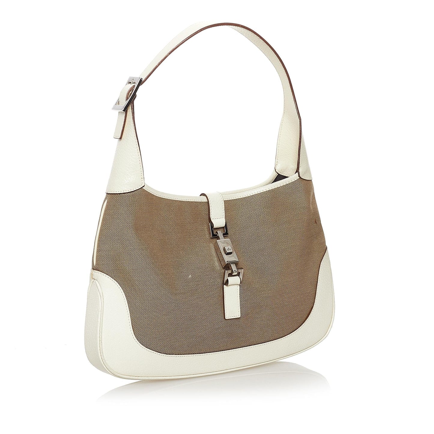 Gucci Jackie SHG Canvas White Brown Shoulder Bag 3
