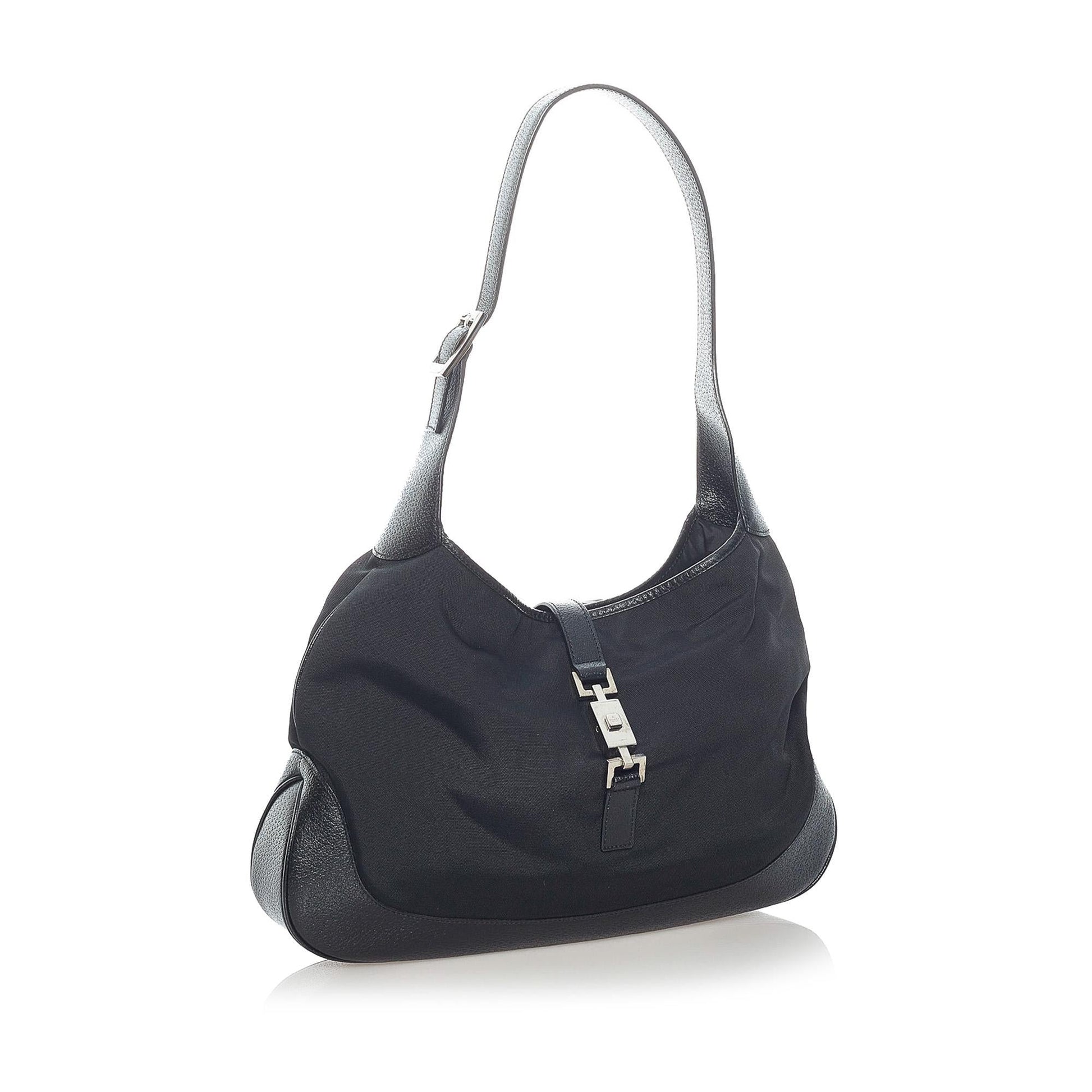 Gucci Jackie SHG Canvas Black Shoulder Bag 4